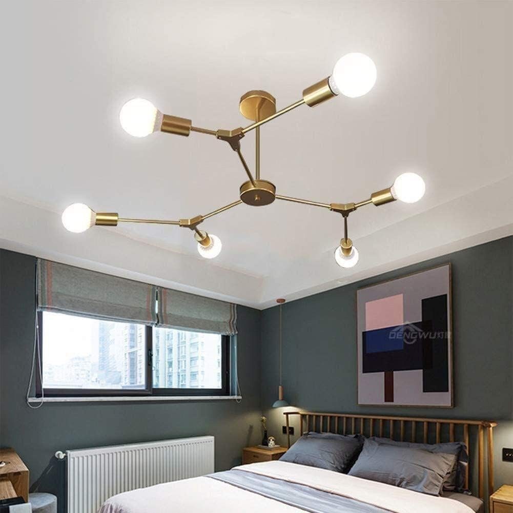 Köpfe Gold integriert Glühbirne,E27, 6 10-30m² DOPWii Köpfe/9 Deckenlampe für fest Wohnzimmer,Keine Deckenleuchte LED