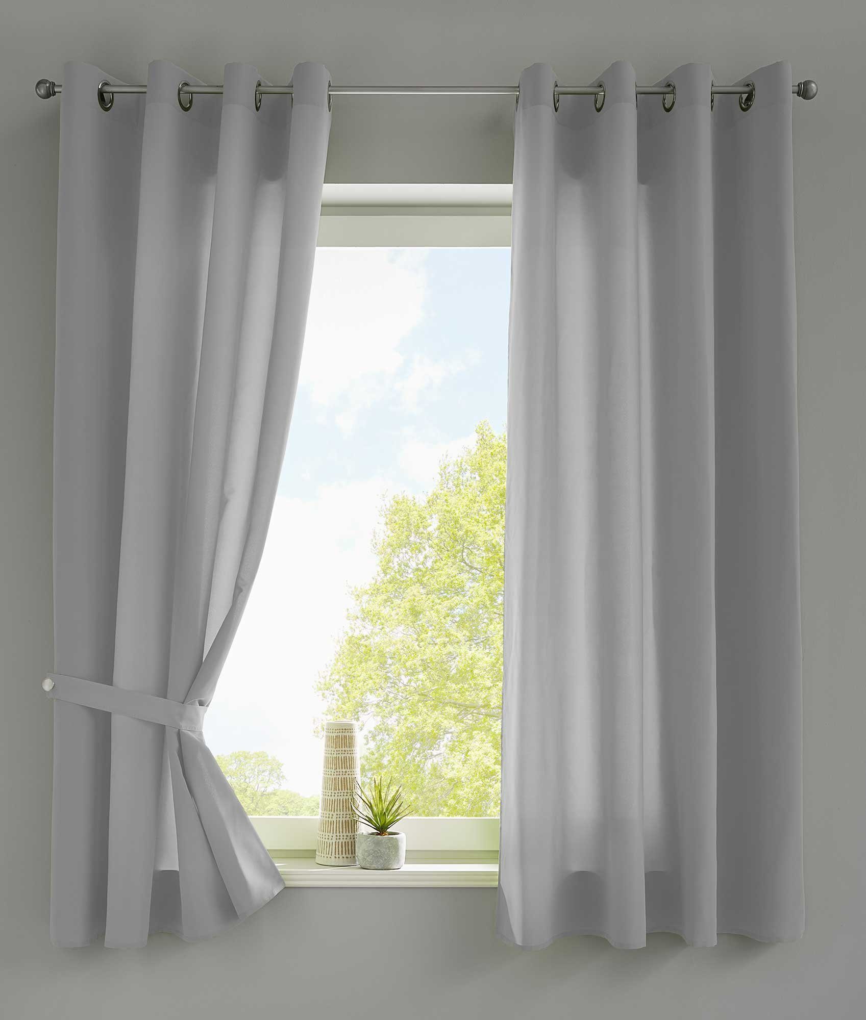 Gardinenbox Vorhang (2 St), Ösen, blickdicht, Microsatin, »Berlin« Blickdicht Microsatin Lichtdurchlässig 20405N2