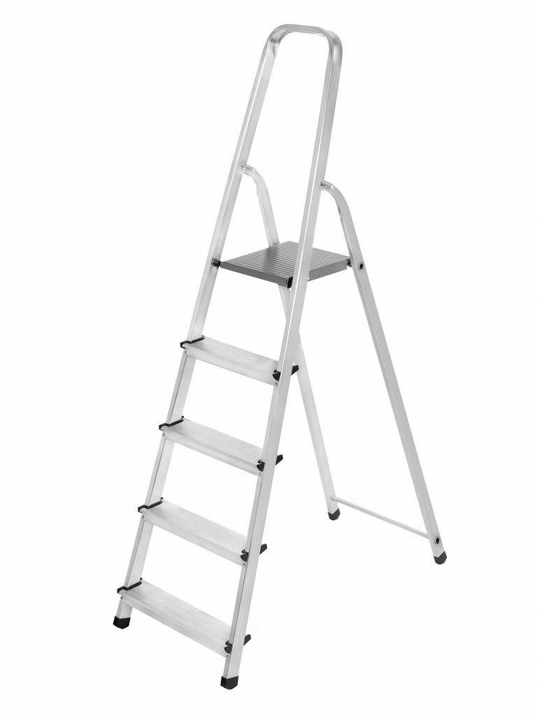 AWTOOLS Arbeitsplattform AWTOOLS Haushaltsleiter 5 Stufen 125 kg Aluminium freistehend