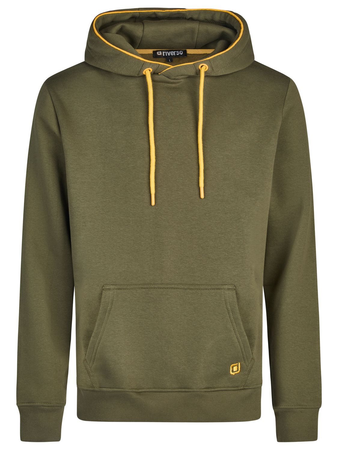 riverso Kapuzenpullover Herren Hoodie RIVSandro Regular Fit Longsleeve Sweatshirt mit Cross-Over-Kragen und Kängurutasche