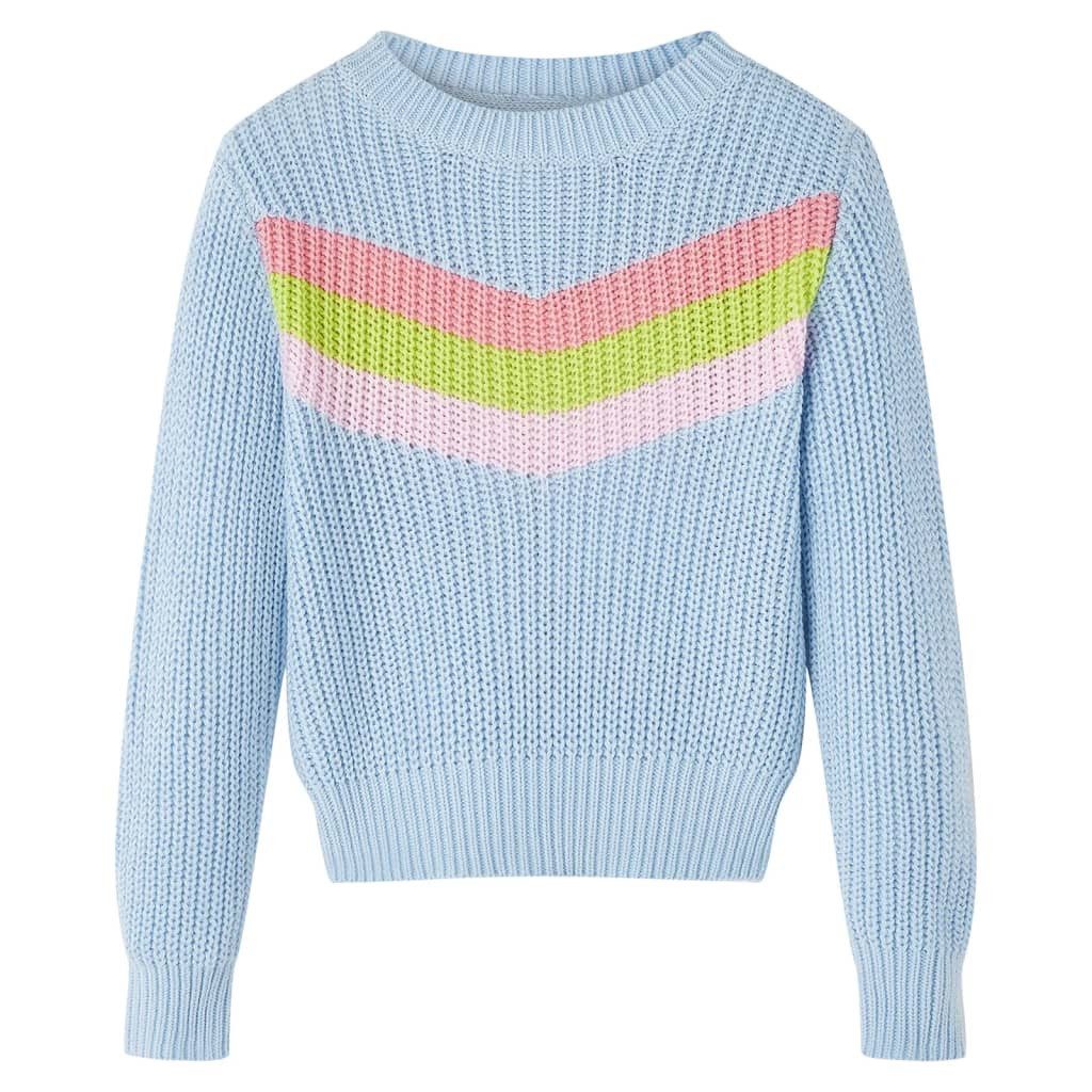 Rundhalspullover Kinderpullover Gestrickt Blau 128