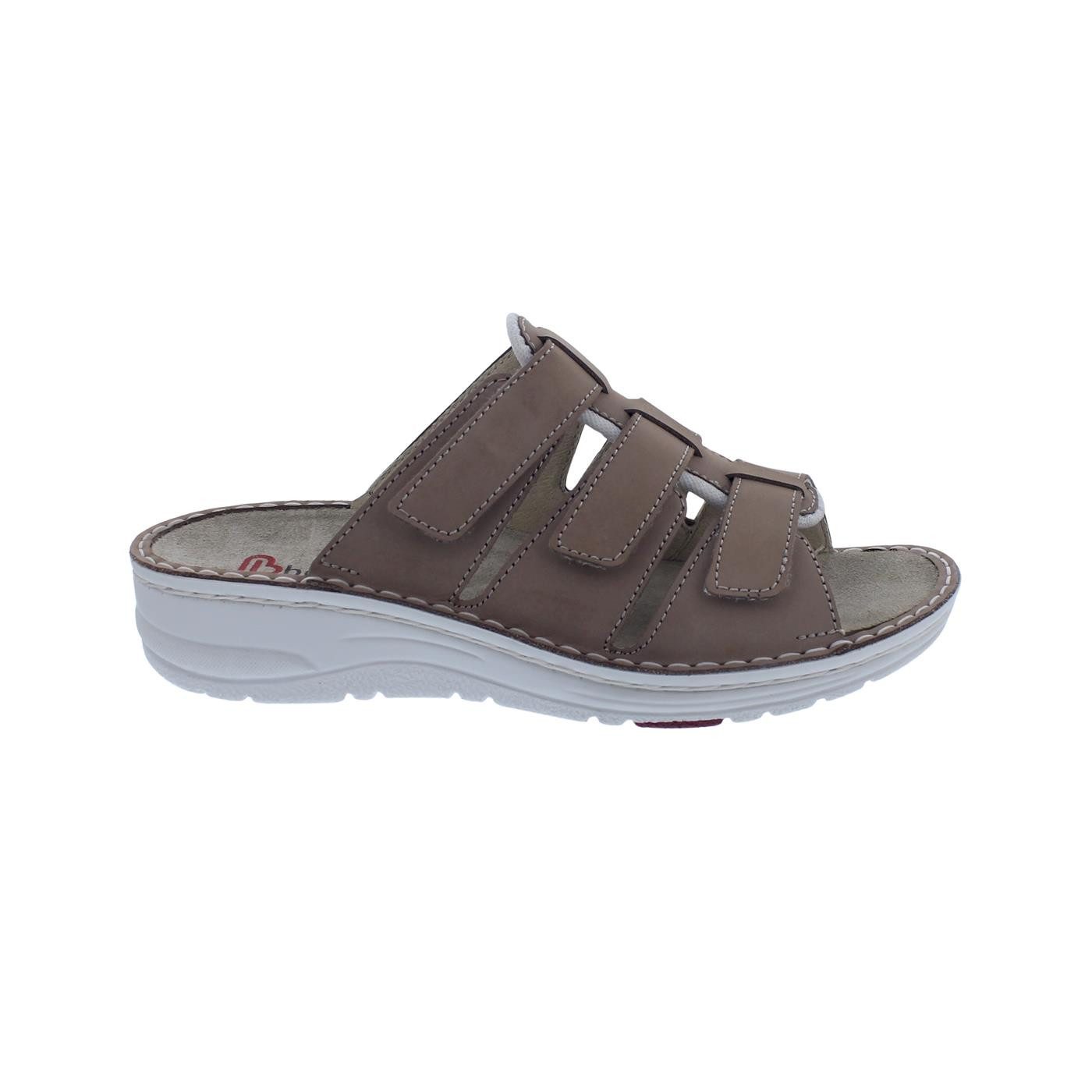 Berkemann Senta Pantolette, Nubukleder, Taupe, Wechselfußbett, Weite F Pantolette