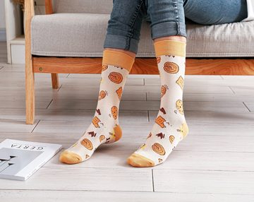 Lucadeau Freizeitsocken Geschenkset für Frauen und Männer, Keks Socken mit Spruch (1 Paar) rutschfest, Gr. 37-43, Geburtstagsgeschenk