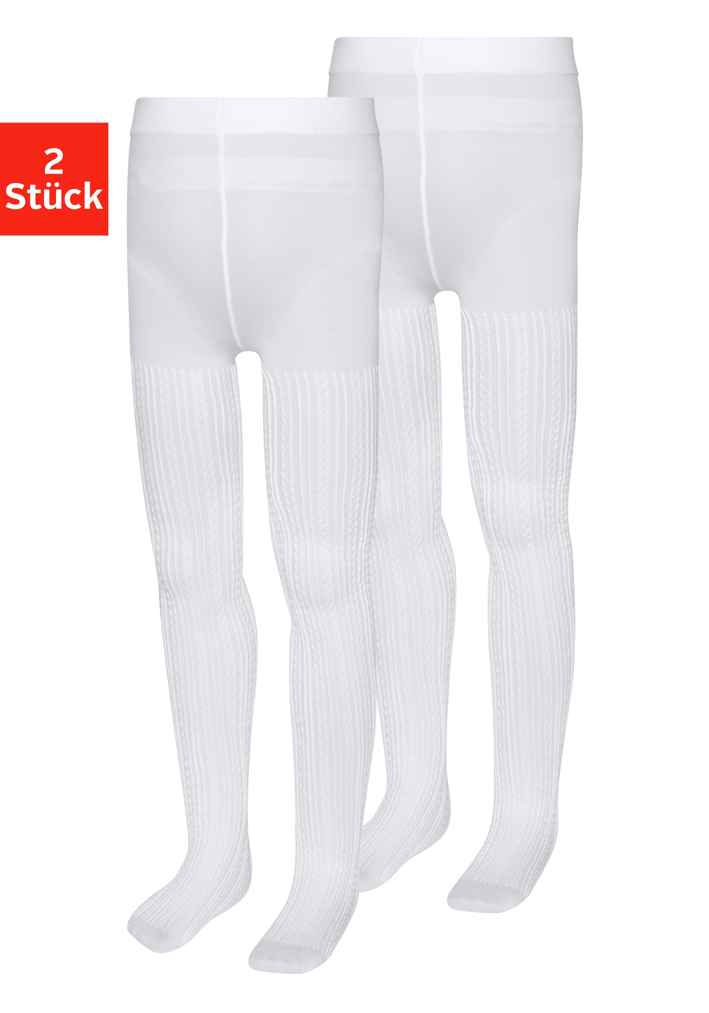 H.I.S Feinstrumpfhose (Packung 2 St) mit Zopfmuster