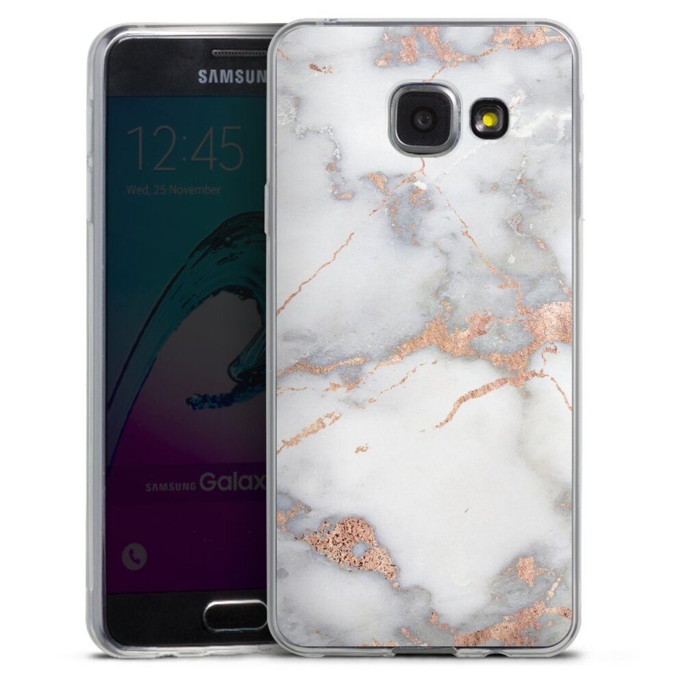 DeinDesign Handyhülle Gold Marmor Glitzer Look White and Golden Marble  Look, Samsung Galaxy A3 (2016) Slim Case Silikon Hülle Ultra Dünn