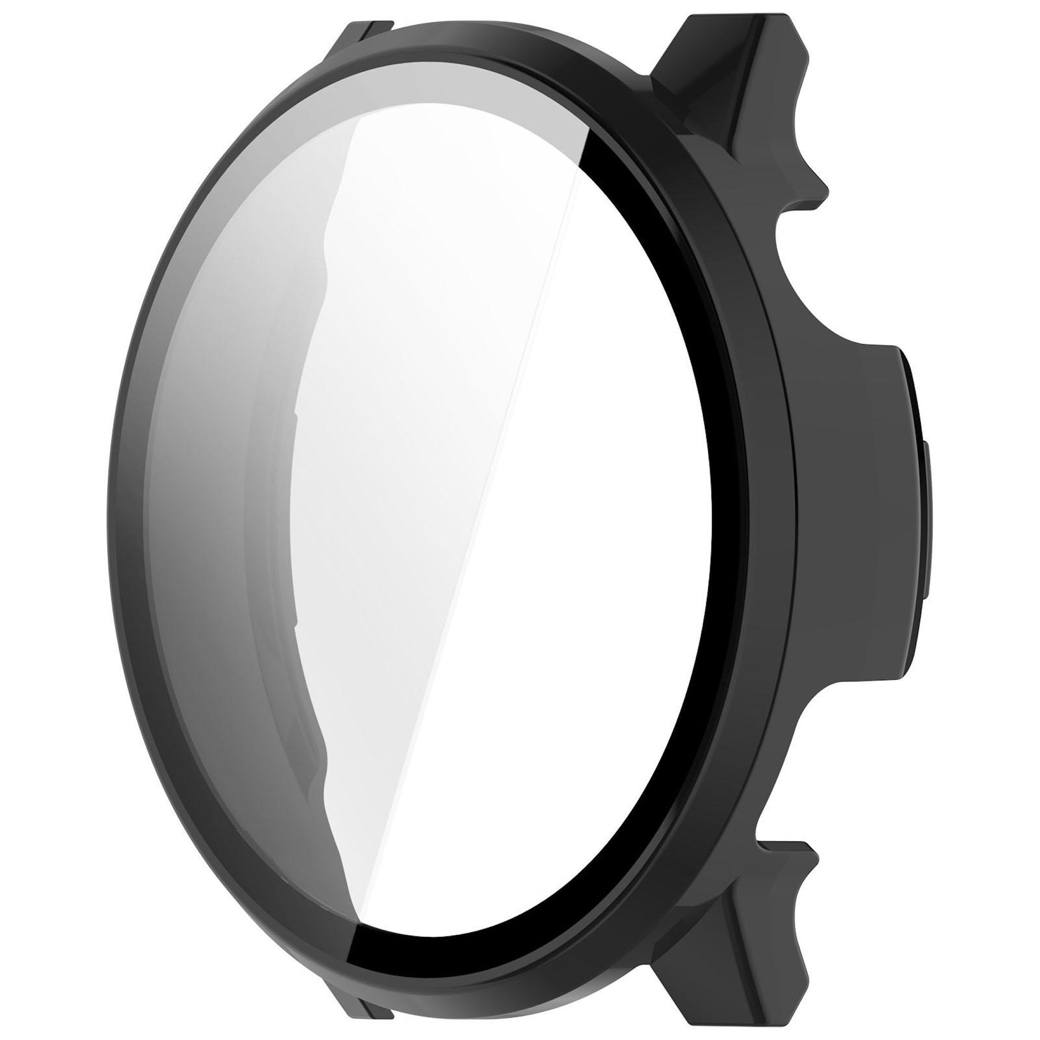 Wigento Smartwatch-Hülle + Schutzglas für Garmin Venu 4 41mm Full Cover Case Schwarz, Schutzhülle aus PC + Hart Glas für Rundumschutz