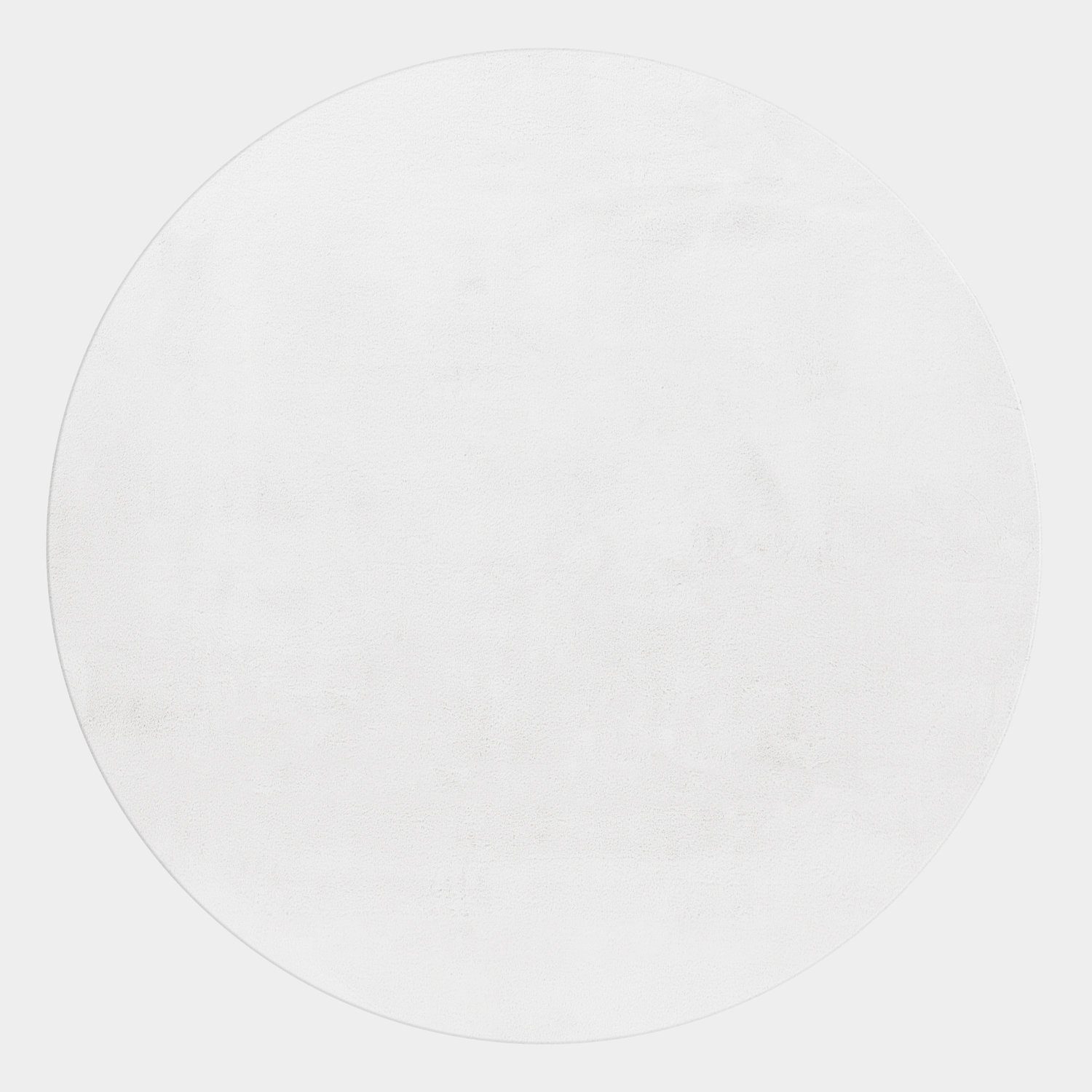 Fellteppich Unicolor - Einfarbig, Carpetsale24, Rund, Höhe: 20 mm, Teppich Wohnzimmer Einfarbig Shaggy Modern Flauschiger Felloptik Weich Weiß | Kurzflor-Teppiche