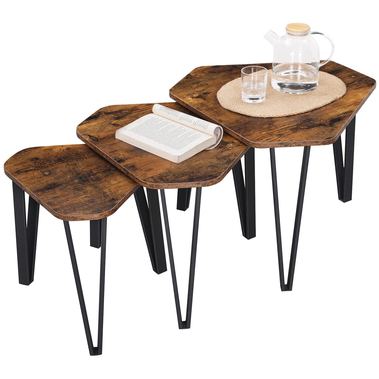 VASAGLE Beistelltisch, Couchtisch, Satztische, mit Metallbeinen, günstig online kaufen