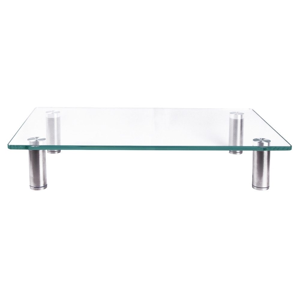 Mucola Monitor-Halterung Monitorerhöhung Bildschirmerhöhung Tisch TV Aufsatz Glasaufsatz Glas, (Stück, Premium-Monitor Tisch, Sicherheitsglas)