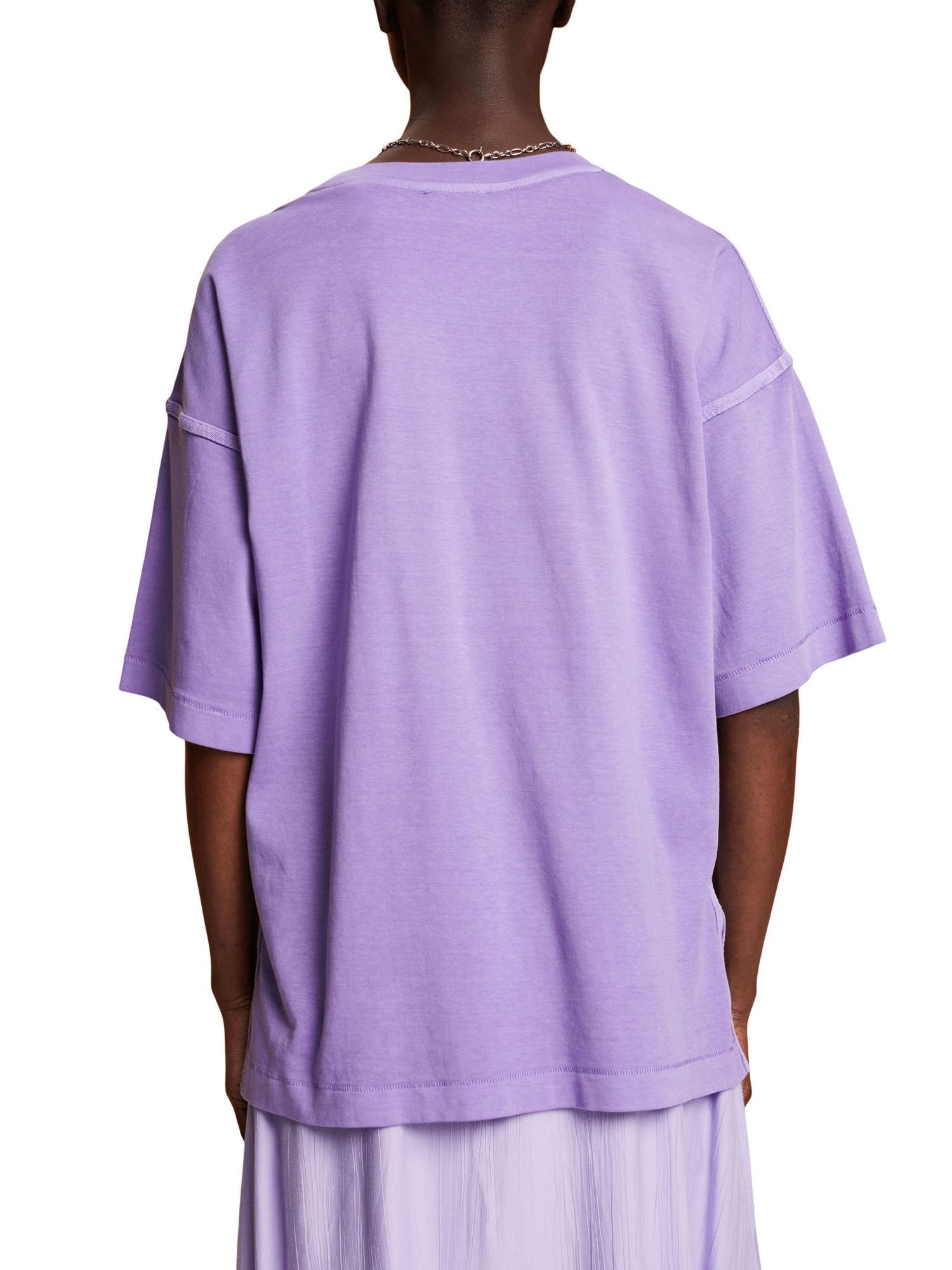 Oversize-T-Shirt aus T-Shirt (1-tlg) Esprit Baumwolle PURPLE
