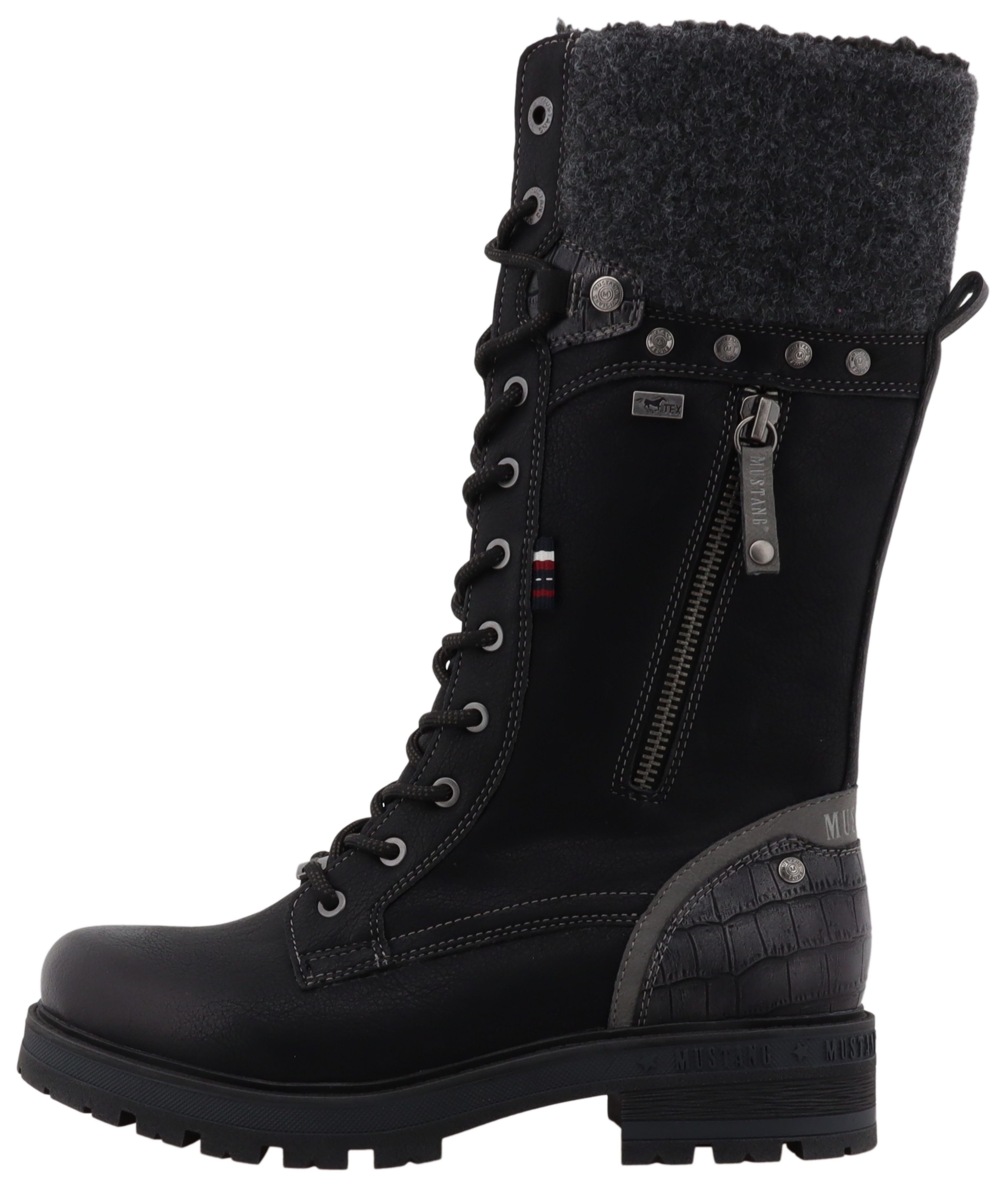 Mustang Shoes Darleen Winterstiefel Schnürstiefel mit Reißverschluss