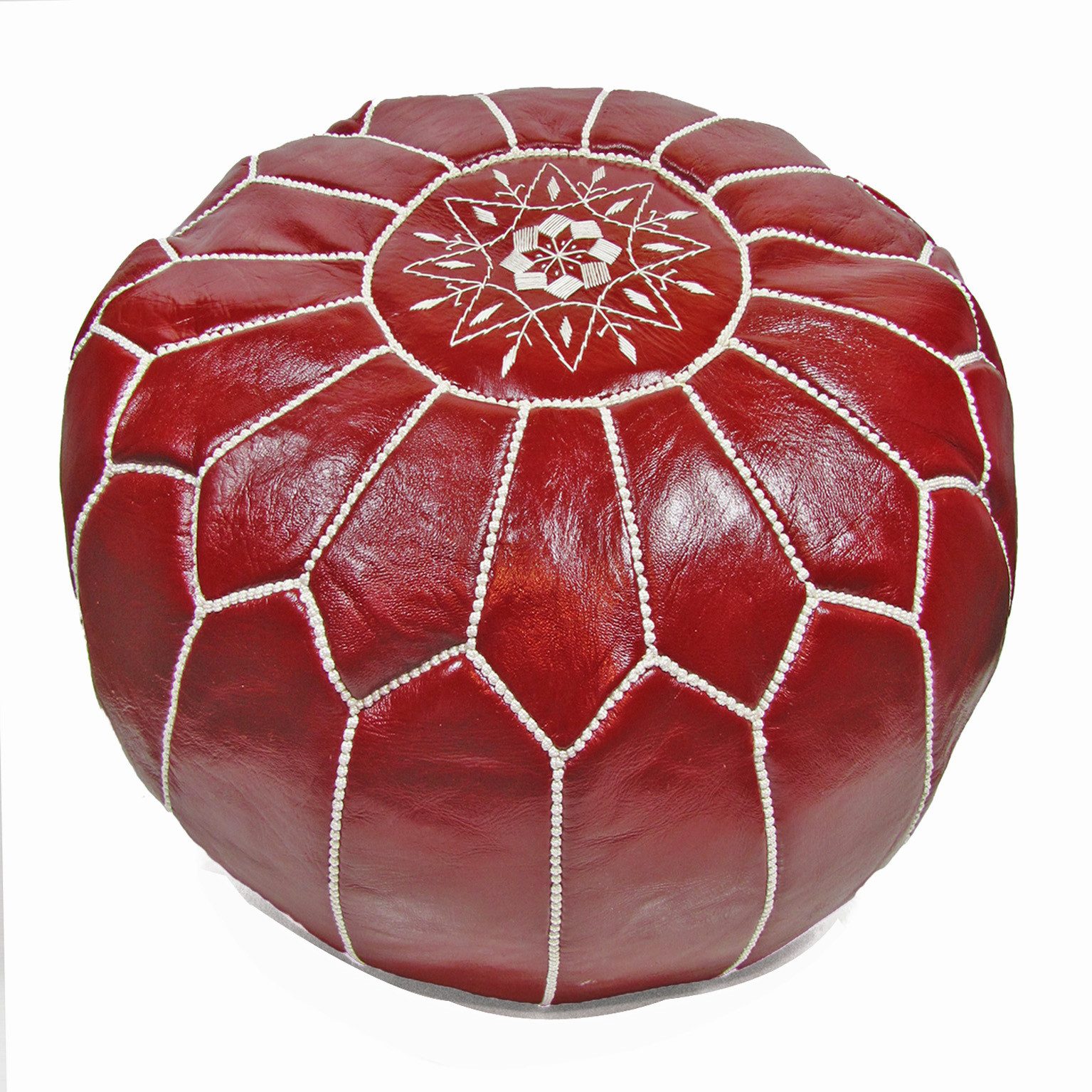 ALMADIH Pouf Leder Pouf Marokkanischer Echtleder Handarbeit Sitzsack