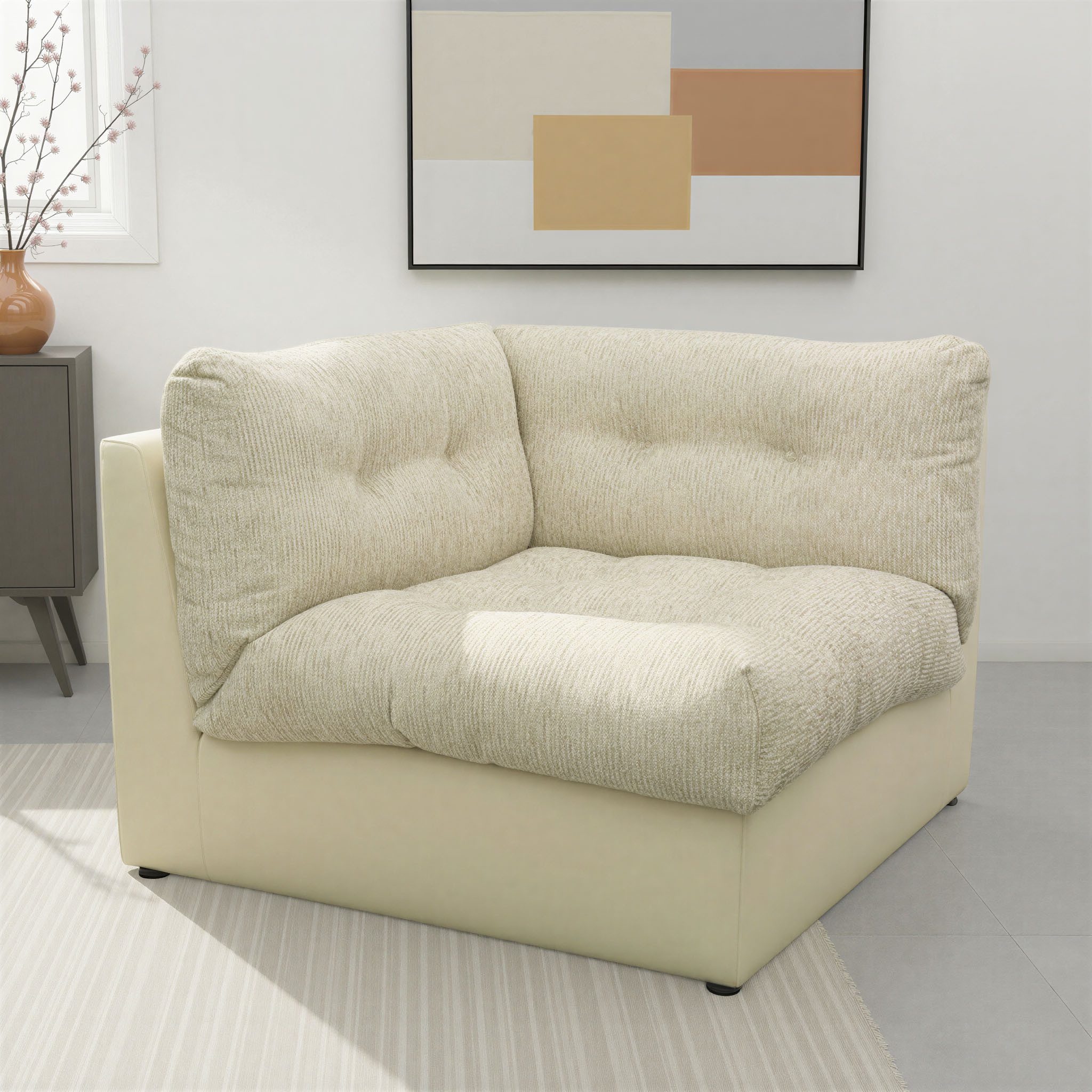 DOMO collection Sofa-Eckelement Caleo, B/T: 117/117 cm, modular, großzügige Polsterung, Federkern, erweiterbar mit Sofaelement, Einzelsofa