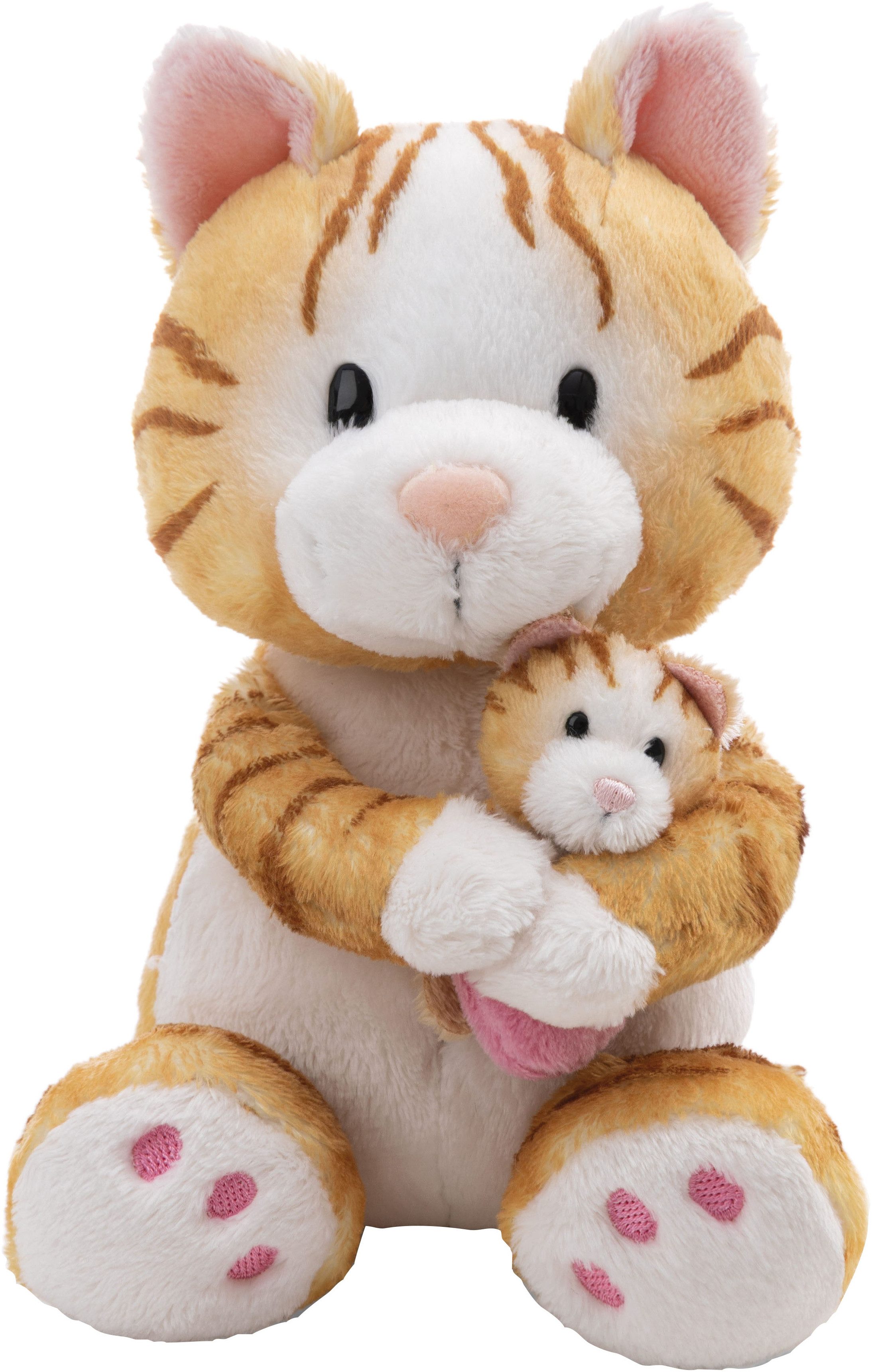 Nici Kuscheltier Little & Me, Katze 20 cm mit Kind 6 cm, 2in1: Kuscheltier Mama mit Kuscheltier Baby