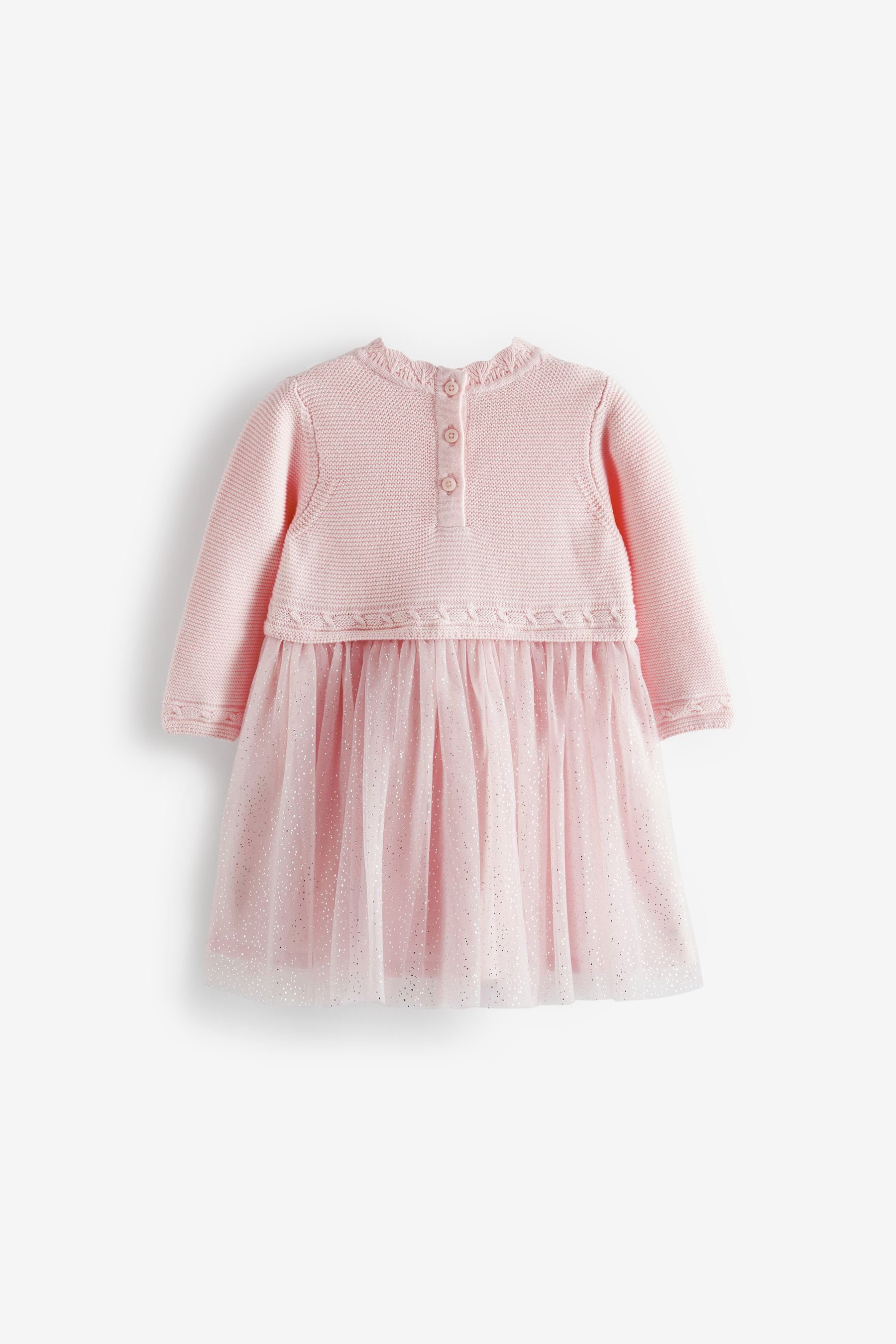 Next Netzstoff Glitzerndes Pink Ballettkleid (1-tlg) Druckkleid aus Babys für