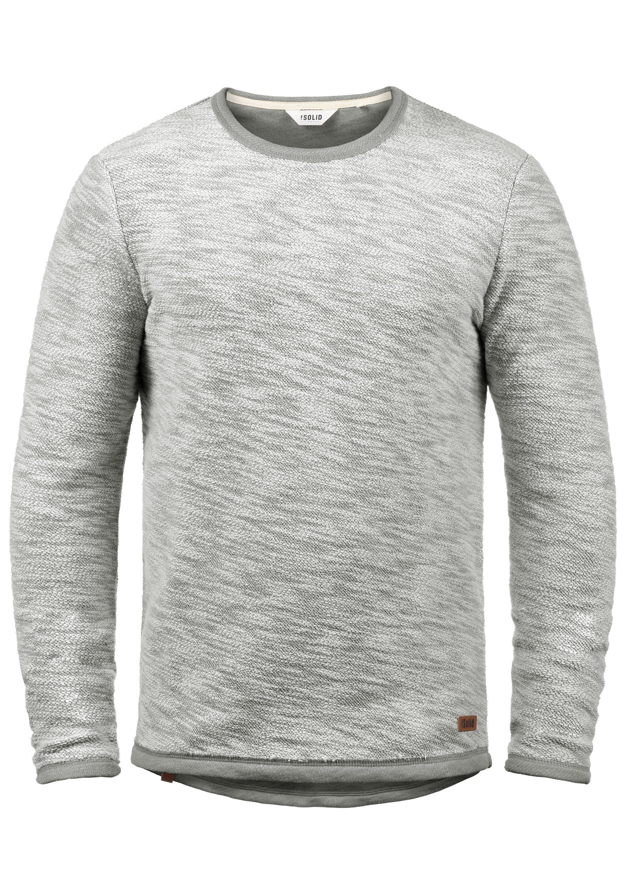 Solid Sweatshirt SDFlocks Sweatpullover Mid Grey aus Material (2842) Flock-Sweat