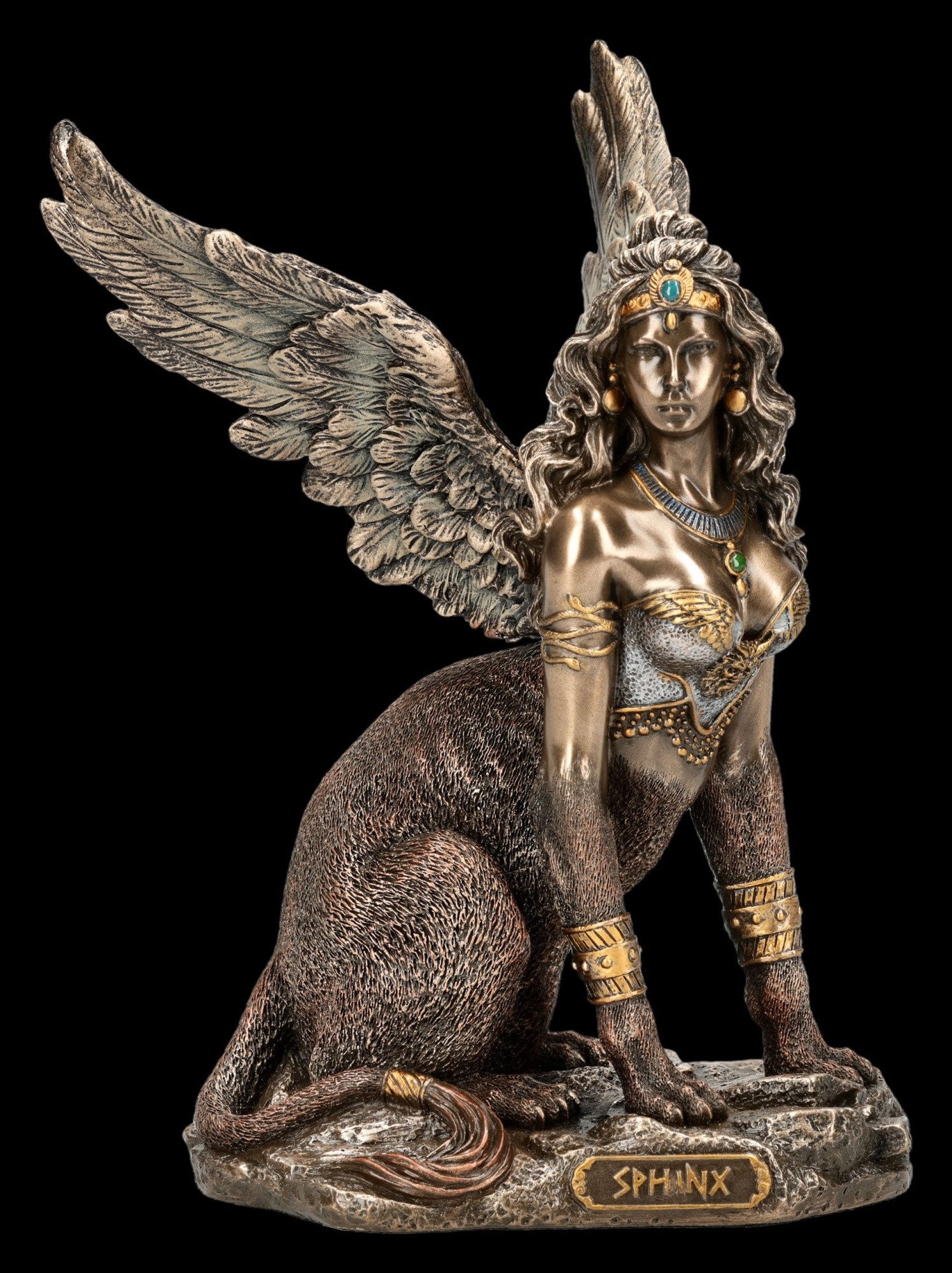 Figuren Shop GmbH Dekofigur Sphinx Figur – Griechische Mythologie Statue Veronese Sammlerfigur