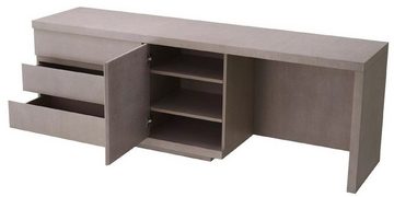 Casa Padrino Schreibtisch Luxus Massivholz Schreibtisch Grau 220 x 55 x H. 75,5 cm - Bürotisch - Computertisch - Büro Möbel - Luxus Möbel - Luxus Einrichtung - Luxus Qualität