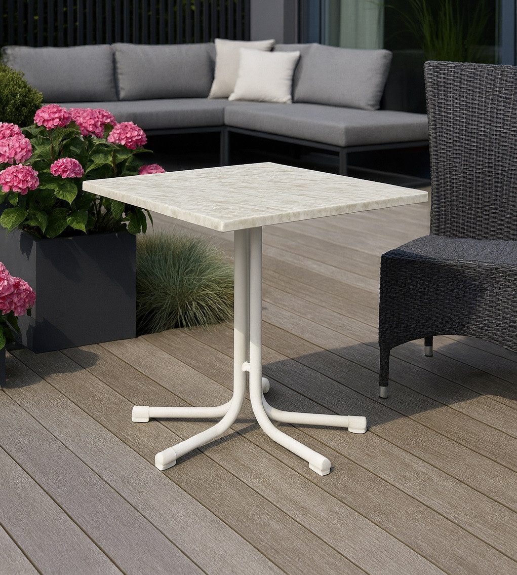 Gardissimo Gartentisch 80 x 80 cm Genes Klapptisch Balkontisch wetterfest klappbar (1 Tisch, 1 Tisch), klappbar / wetterfest / Made in Germany