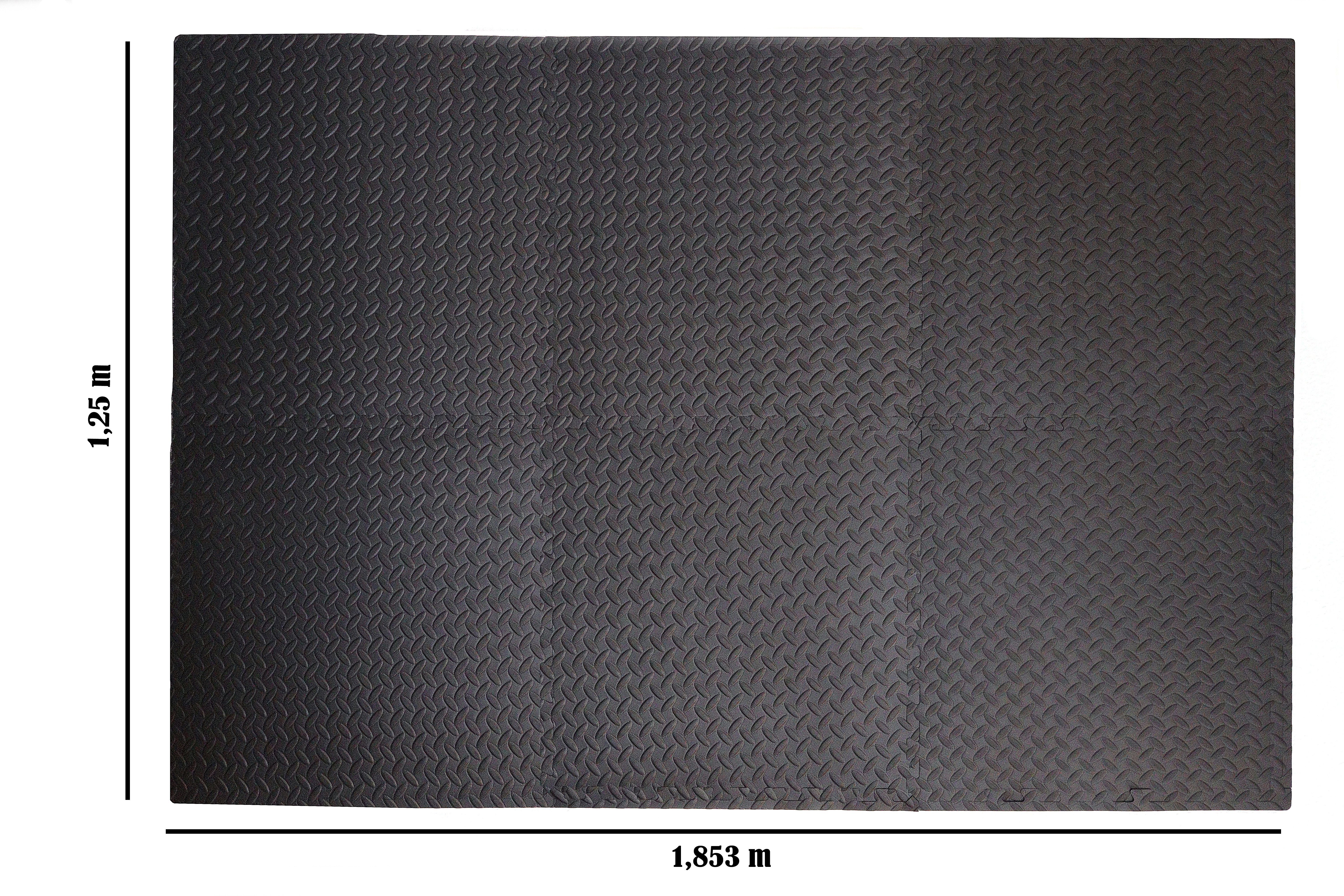 ELLUG Sportmatte 6 Stück Steckmatte schwarz, Härtegrad 30-35, inkl. 12 Randstücke