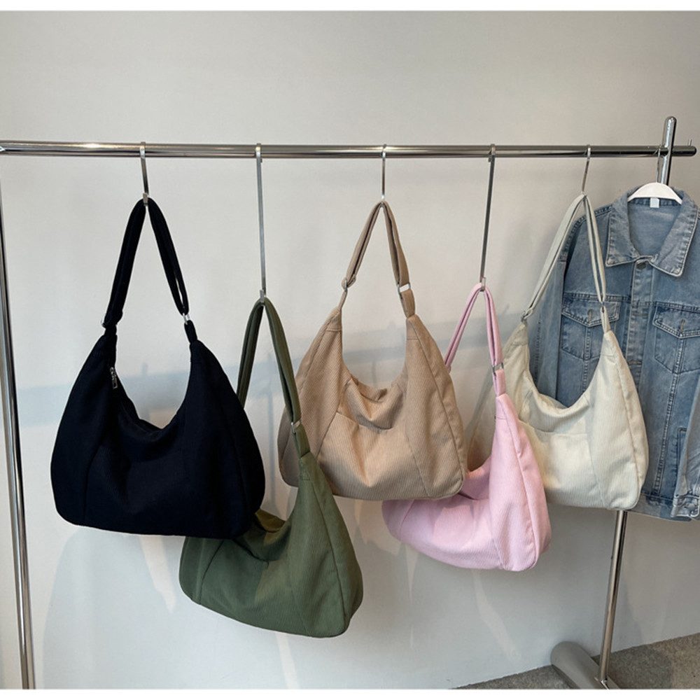 Zaewry Umhängetasche Damen Cord Tasche Shopper Umhängetasche Crossbody Hobo Handtasche, für Alltag, Uni und Arbeit – Bild 5 von 5