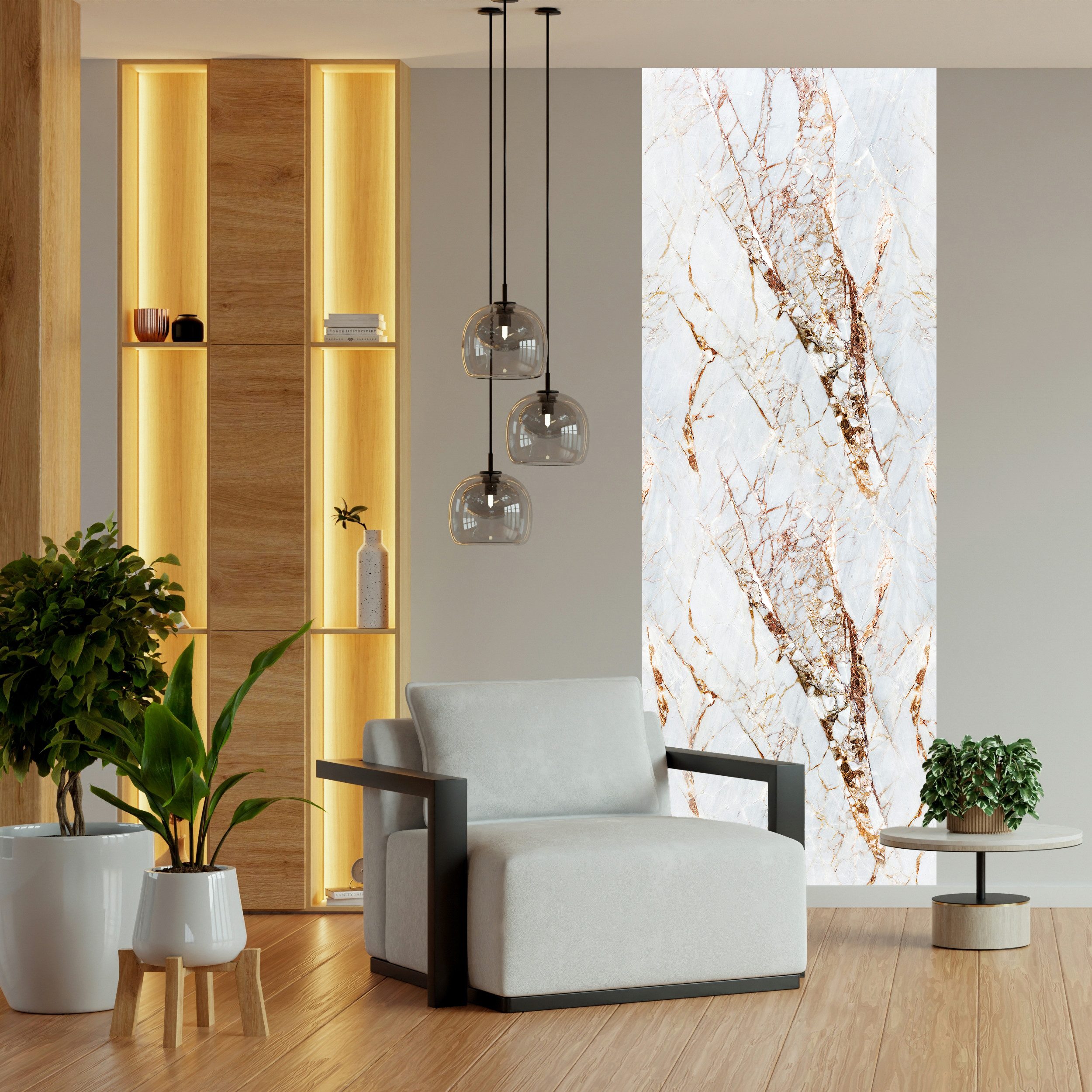 queence Vinyltapete Marmor-Weiß, glatt, Steinoptik, 90x250cm, selbstklebend günstig online kaufen