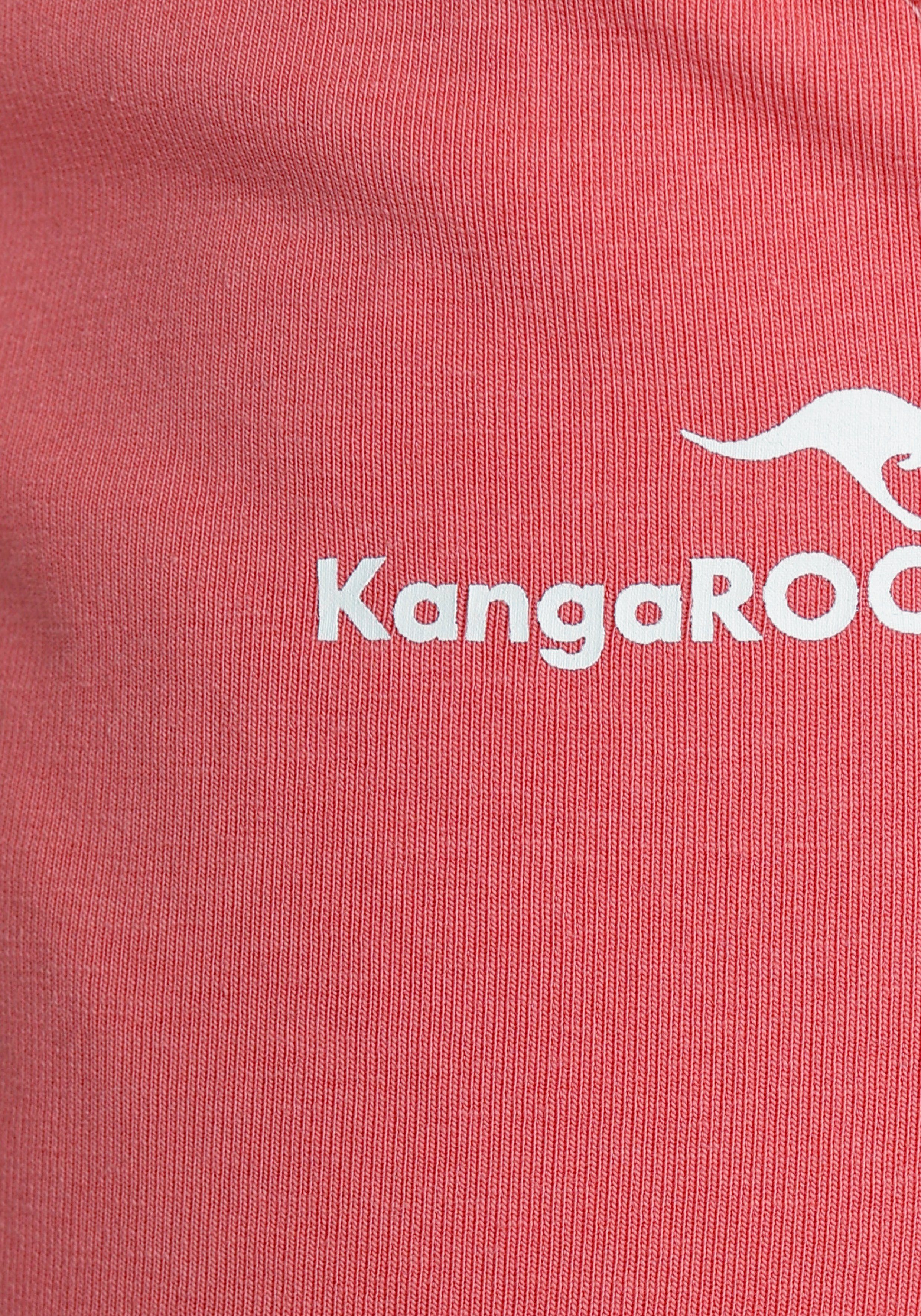 KangaROOS Jogginghose 7/8-Länge mit Logo-Druck himbeere in