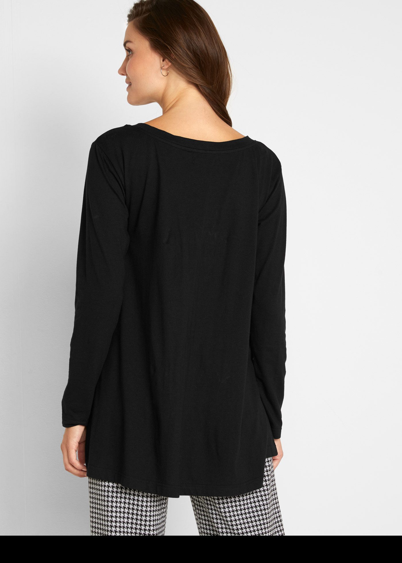 bonprix Langarmshirt ausgestellte Passform, Langarm, für vielseitige Anlässe