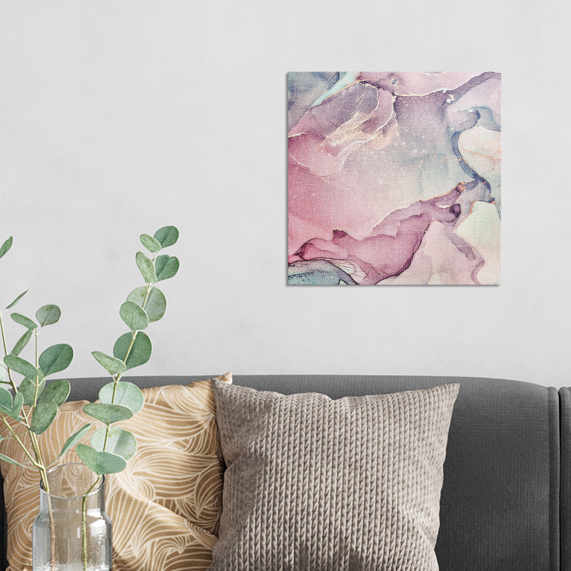 DEQORI Leinwandbild 'Elegante Farbströme', 'Elegante Farbströme', Hybrid Leinwand Bild Wandbild flach modern