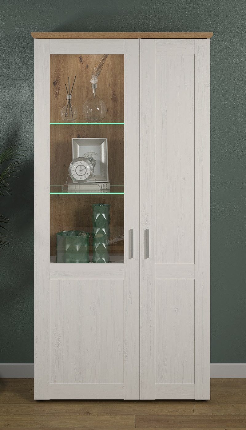 MCA furniture Wohnwand Wohnwand Anbauwand Shade, Andersen Pinie weiß / Artisan Eiche, Landh, (4-St)