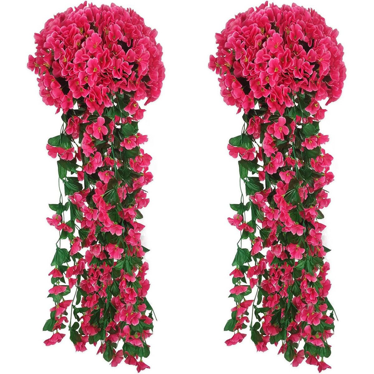 Kunstpflanze 2 Stück Künstlich Hängende Blumen, Blauregen Efeublumen Glyzinien, TUWENA, Kunstblumen Veilchen Hgende Blumen für Außen Innen Hochzeit Terrasse