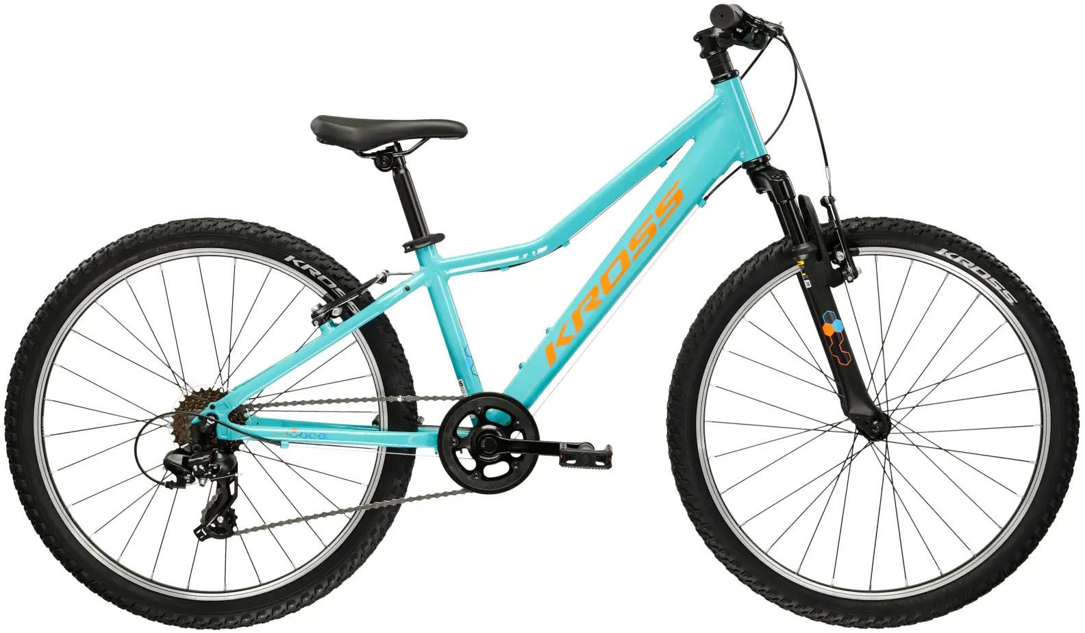 Kross Kinderfahrrad KROSS Kinderad 24" Hexagon JR 1.0 Blau 8 Gänge 2026, 8 Gang Shimano TOURNEY TX800 Schaltwerk, Kettenschaltung