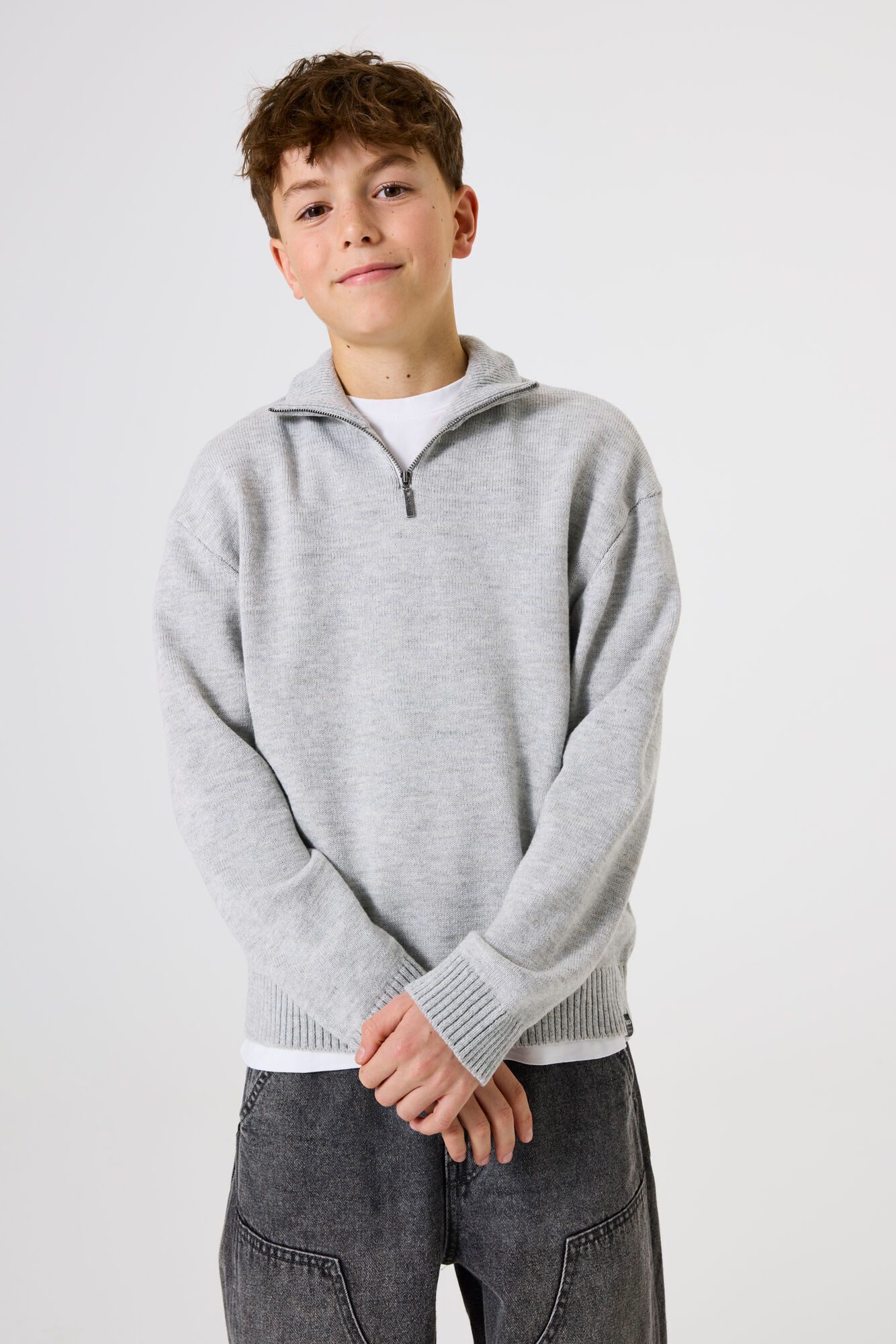 Garcia Strickpullover mit Zip-Kragen