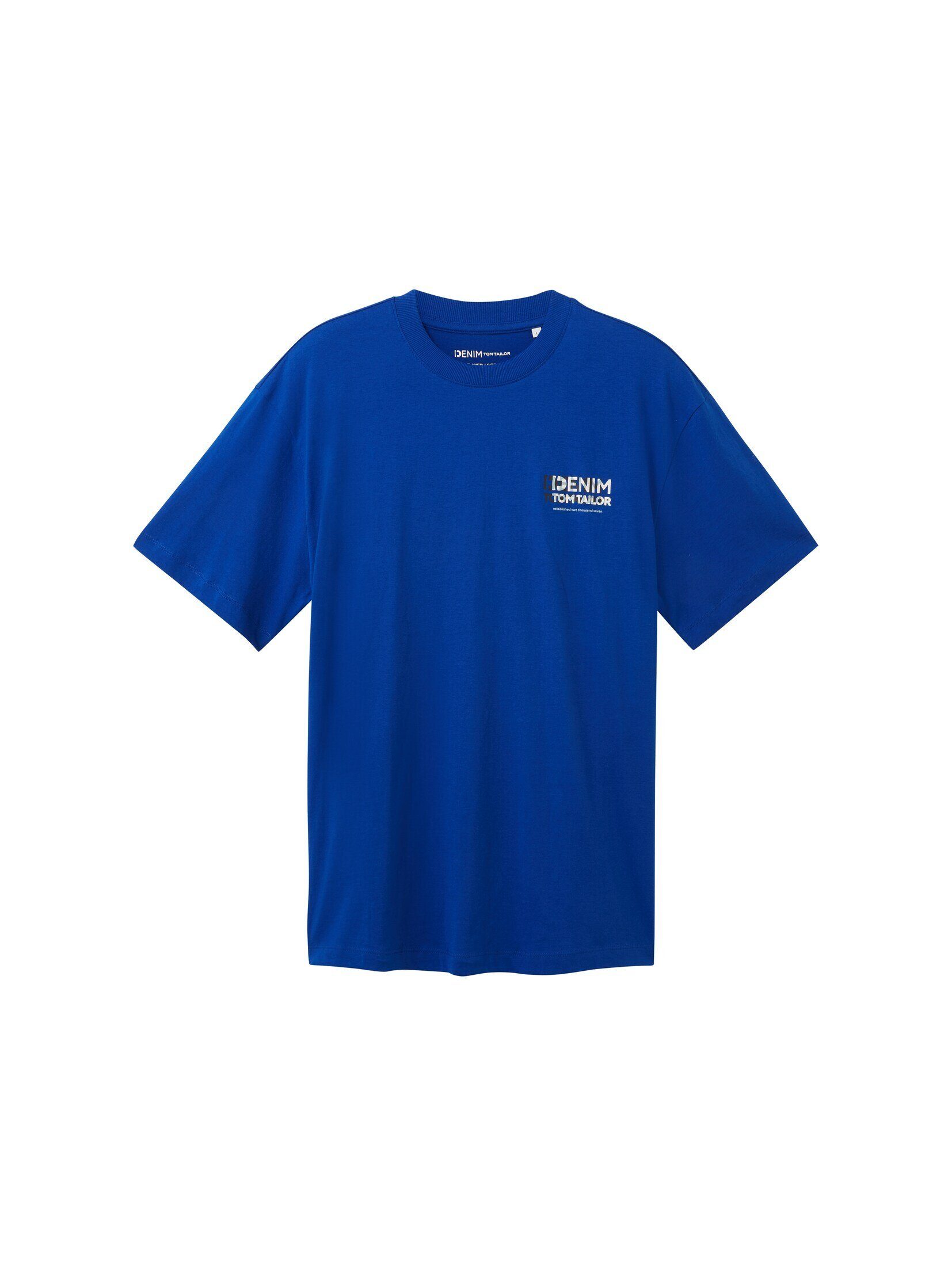 royal Bio-Baumwolle blue mit T-Shirt T-Shirt shiny TAILOR TOM Denim