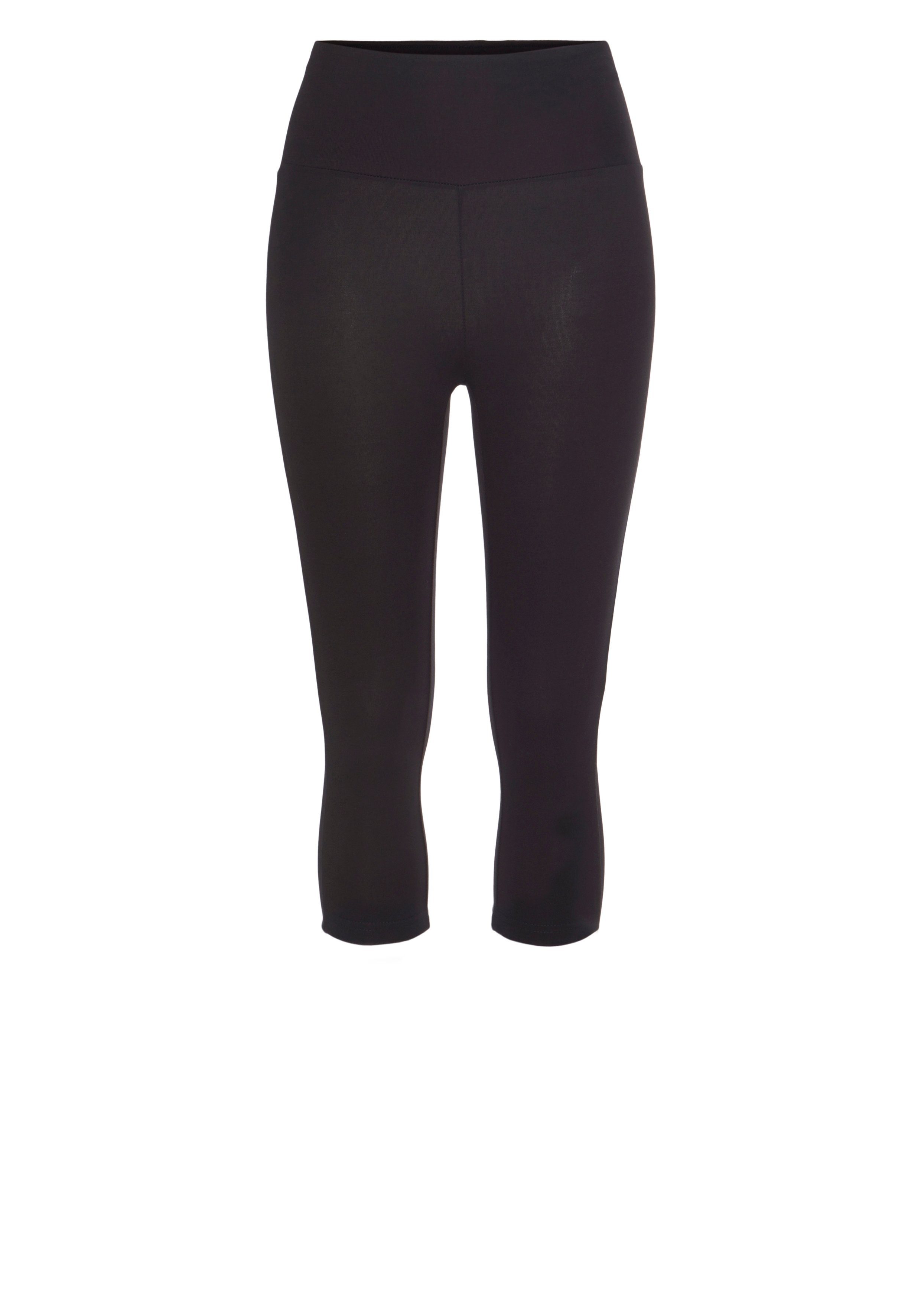 weichen Bündchen mit schwarz Caprileggings LASCANA breitem,