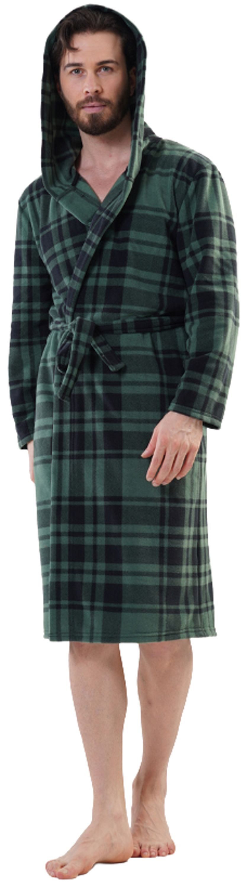 Vienetta Herrenbademantel Man, knielang, Polyester, Kapuze, günstig online kaufen