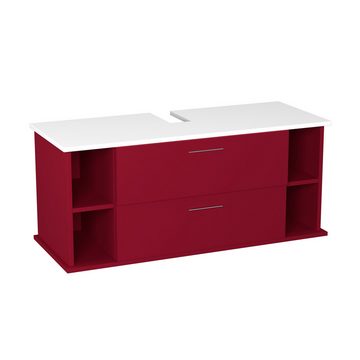 GARLIVO Waschbeckenunterschrank GLA-120 mit Schubladen, Badezimmer Waschtischunterschrank, Rot Breite 120 cm, Soft-Close, Push-to-Open/ Tip-On, Hängend