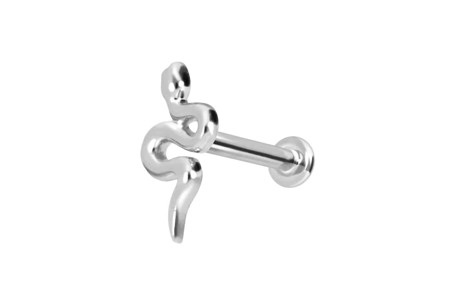 PIERCINGLINE Piercing-Set 14 Karat Gold Labret mit Innengewinde SCHLANGE (Labrets, 1-tlg)
