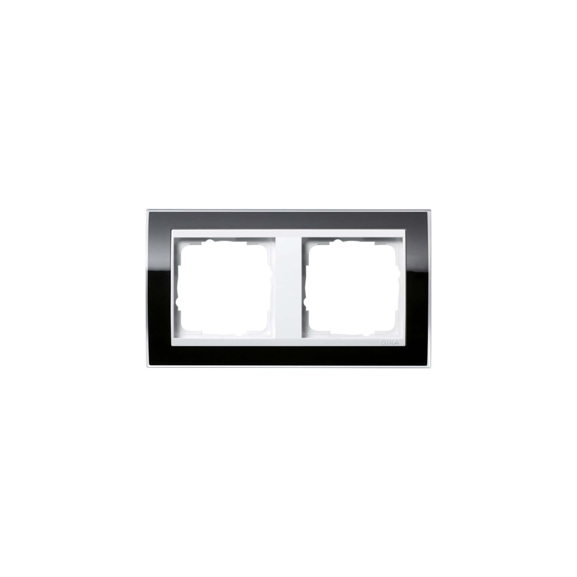 GIRA Schalter Gira Abdeckrahmen 2fach klar schwarz 0212733