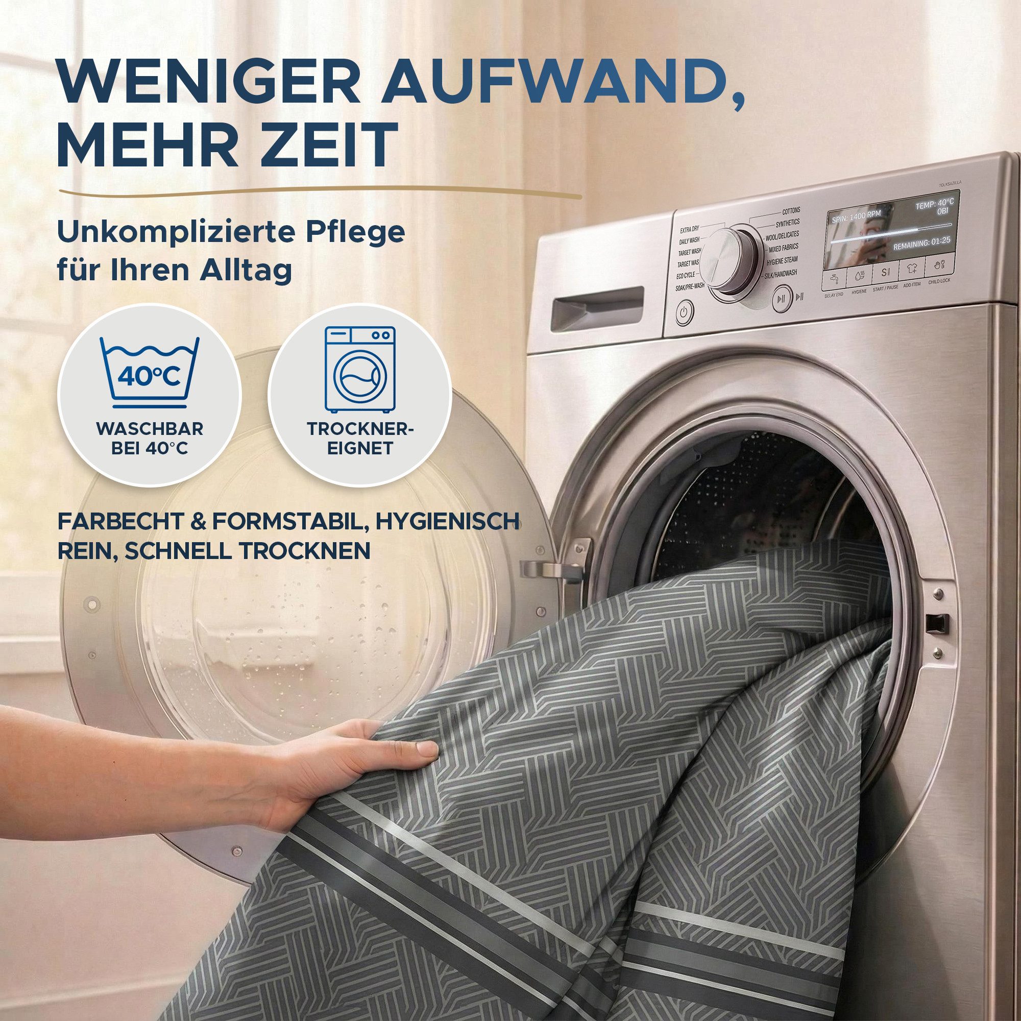 Malika Bettwäsche 155x220 + 80x80 cm atmungsaktiver Baummwoll Renforce Bettbezug, Renforce Baumwolle, 2 teilig, Für Allergiker geeignet, pflegeleicht, angenehm weicher Stoff