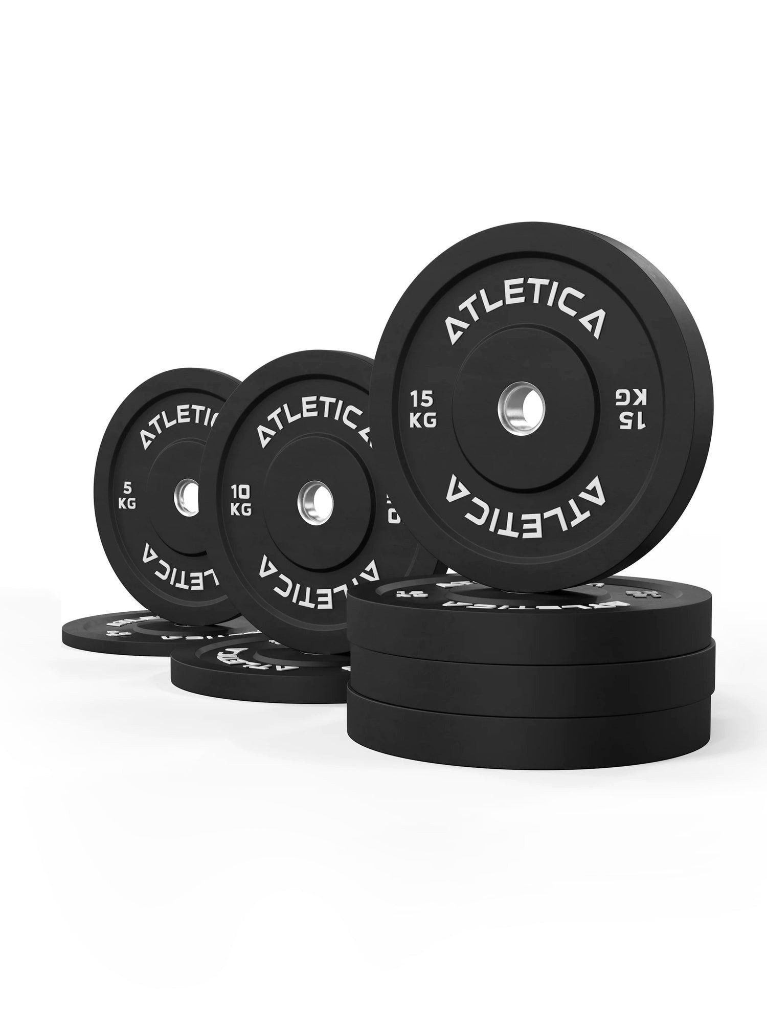 ATLETICA Hantelscheiben Bumper Plates Set, 90 kg