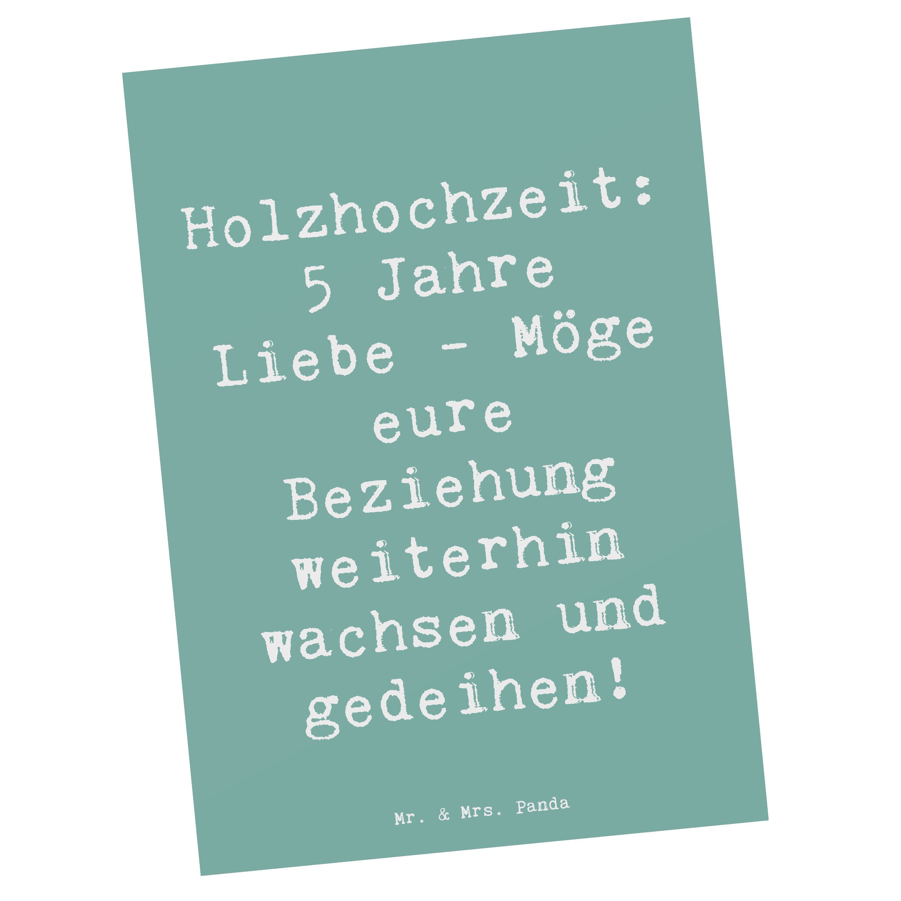 Postkarte 5. Hochzeitstag Holzhochzeit - Meeresbrise - Geschenk, Jubiläum, hand