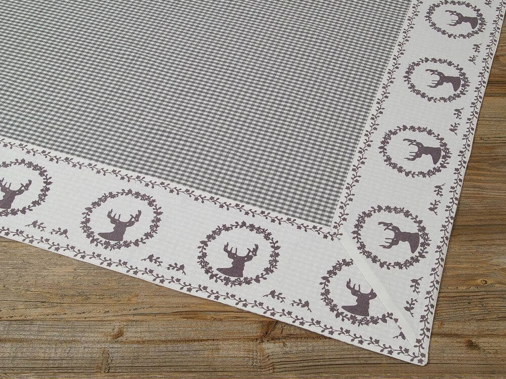 matches21 HOME & HOBBY Tischdecke Tischdecke RESI Hirsche kariert grau, 100 günstig online kaufen
