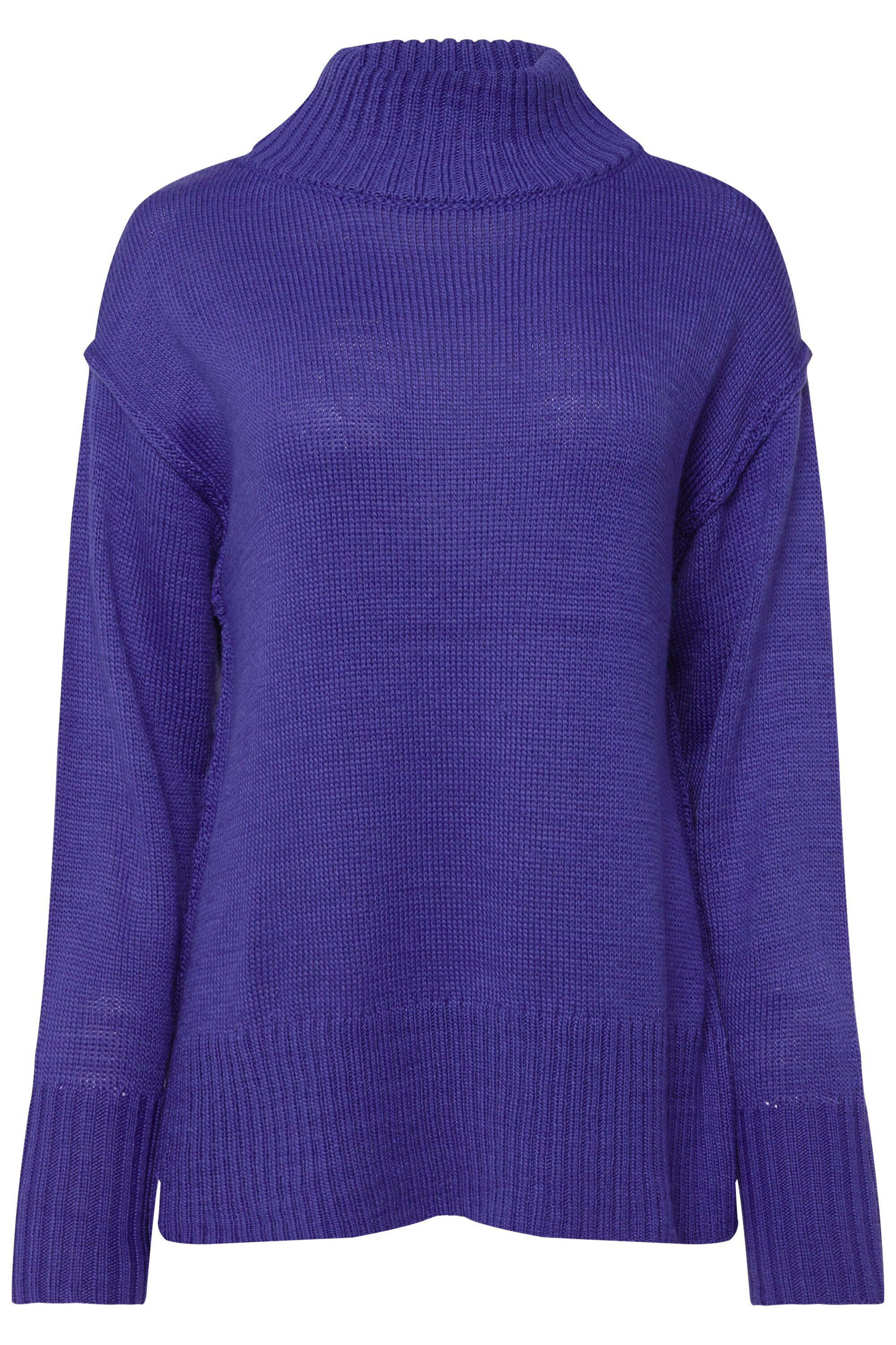 Laurasøn Strickpullover Pullover Wollmix Stehkragen Langarm günstig online kaufen