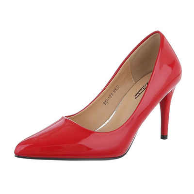 Ital-Design Damen Abendschuhe Elegant High-Heel-Pumps Pfennig-/Stilettoabsatz High Heel Pumps in Rot