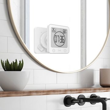 FeelGlad Wecker »LCD Digital Wasserdicht Badezimmer Wanduhr Duschuhr Timer Temperatur Feuchtigkeit Küche Toilette Wecker«