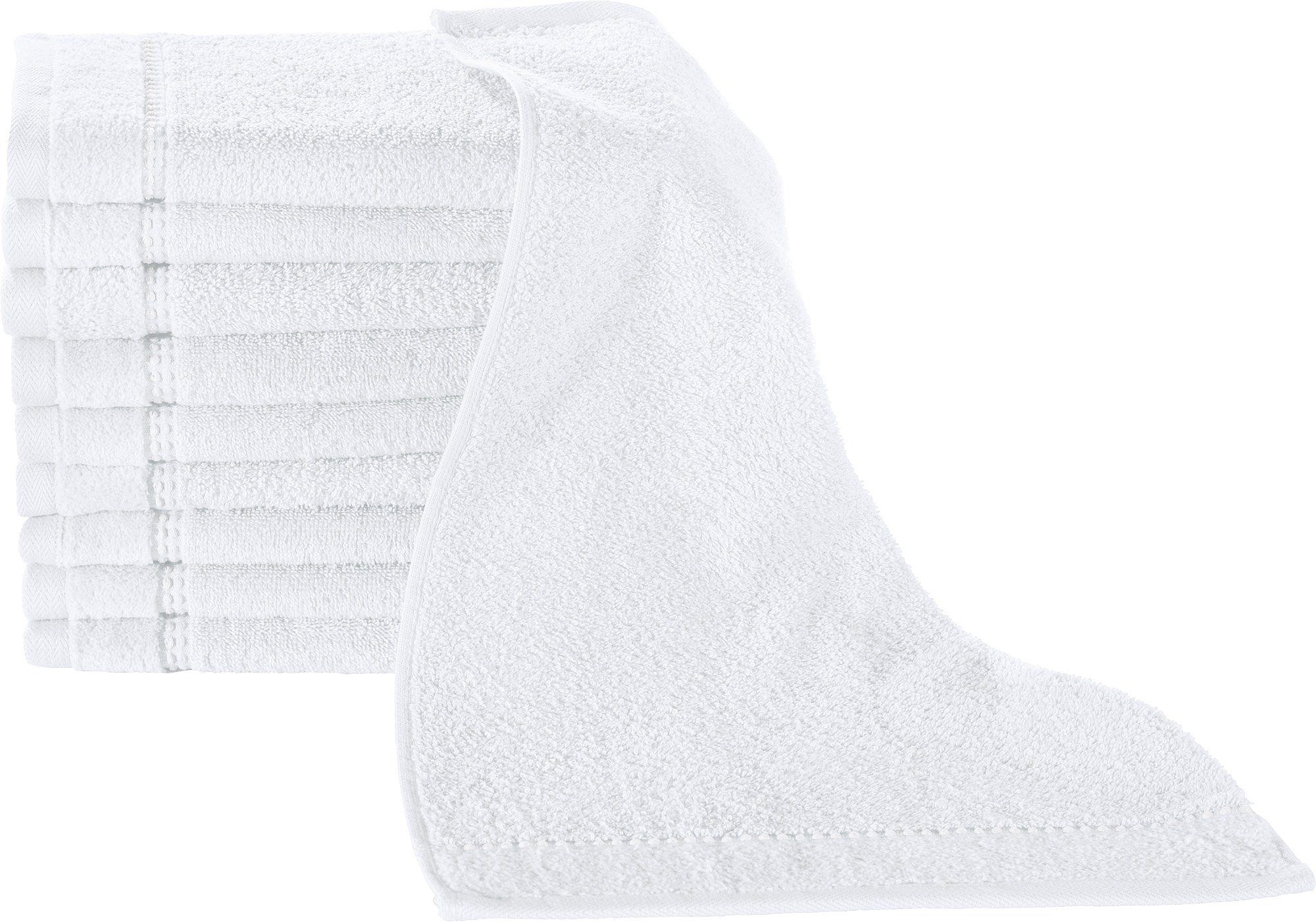 Erwin Müller Gästehandtuch Gästetuch "Mannheim" 10er-Pack, Frottier, Walk-F günstig online kaufen