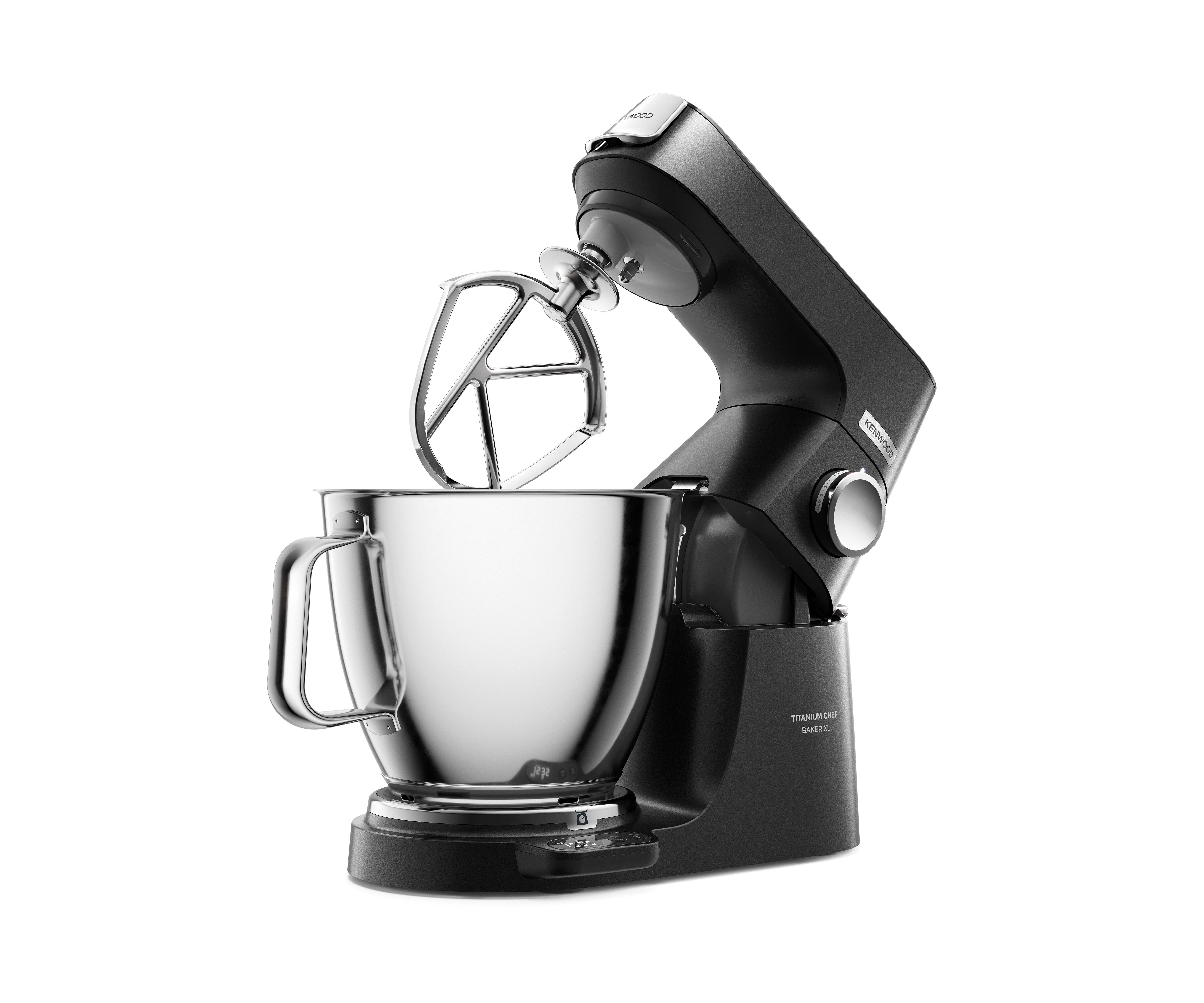 KENWOOD Küchenmaschine Titanium Chef Baker XL KVL85.004BK, EasyWeigh™-Waage, 1200W, schwarz, 1200 W, 7 l Schüssel, 3-teiliges …