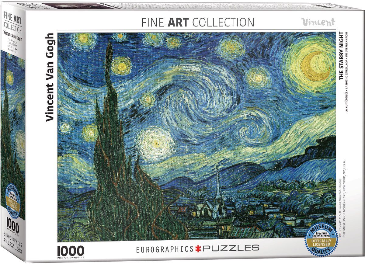 empireposter Puzzle Vincent van Gogh - Sternennacht - 1000 Teile Puzzle Format 68x48 cm, 1000 Puzzleteile