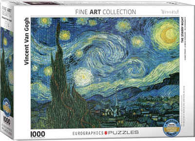 empireposter Puzzle Vincent van Gogh - Sternennacht - 1000 Teile Puzzle Format 68x48 cm, 1000 Puzzleteile